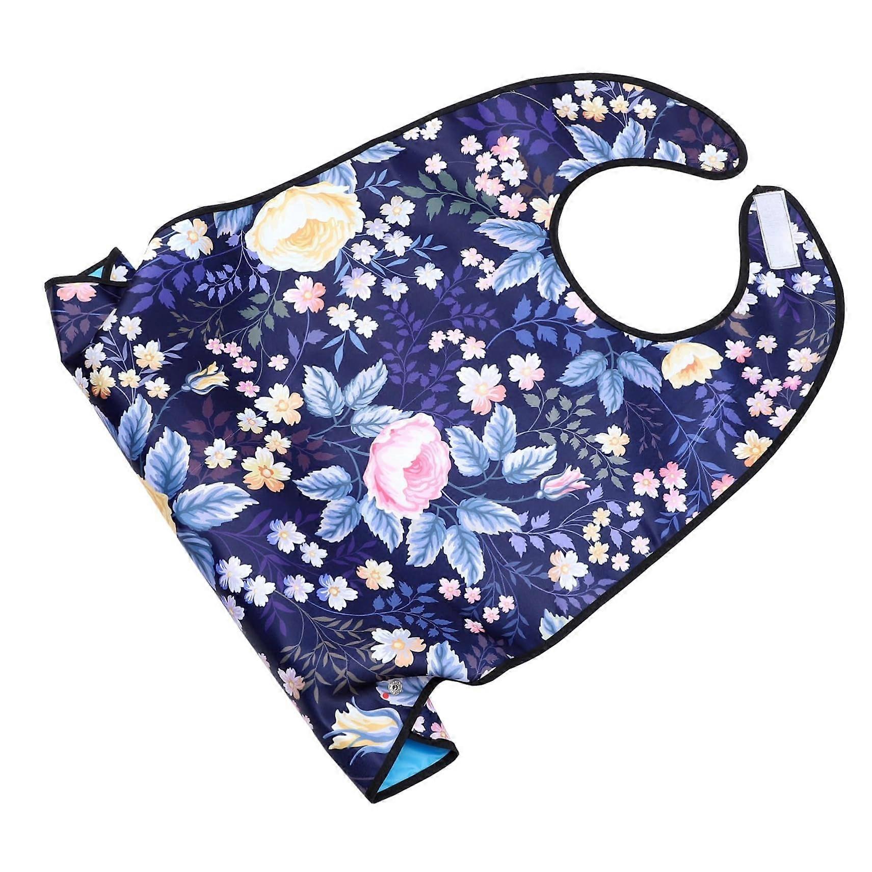Waterproof Apron For Adults Clothing Protector For Seniors With Catch Area Dark Blue