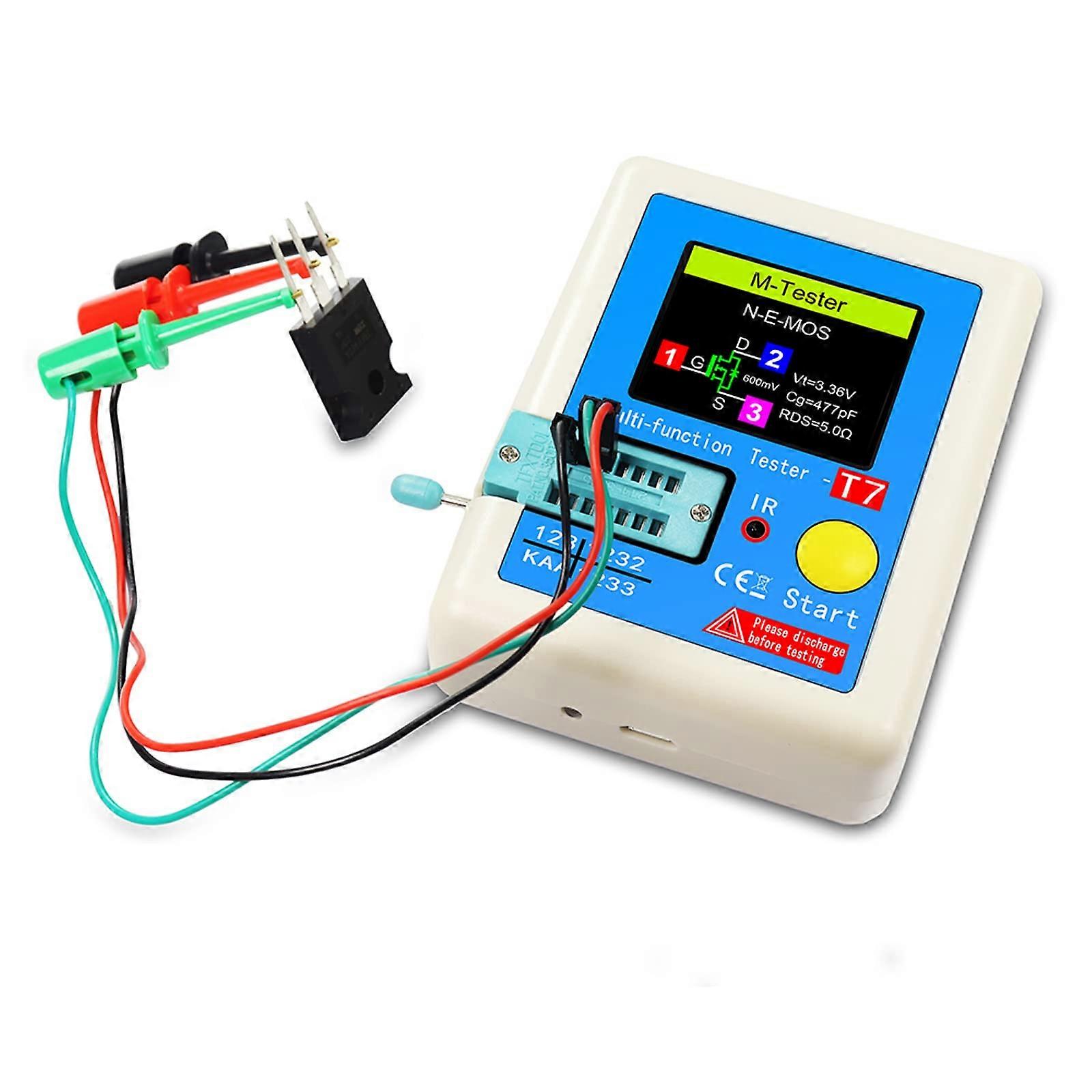 Transistor Tester With Color Display Self Calibration Electronic Detection ABS Material