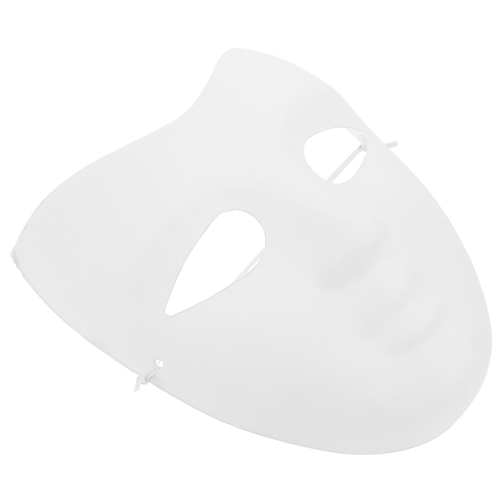 5Pcs White Paintable Paper Masks Designed For Kids Hand Painting Craft Activities Ideal For Stage Performances And Party Supplies