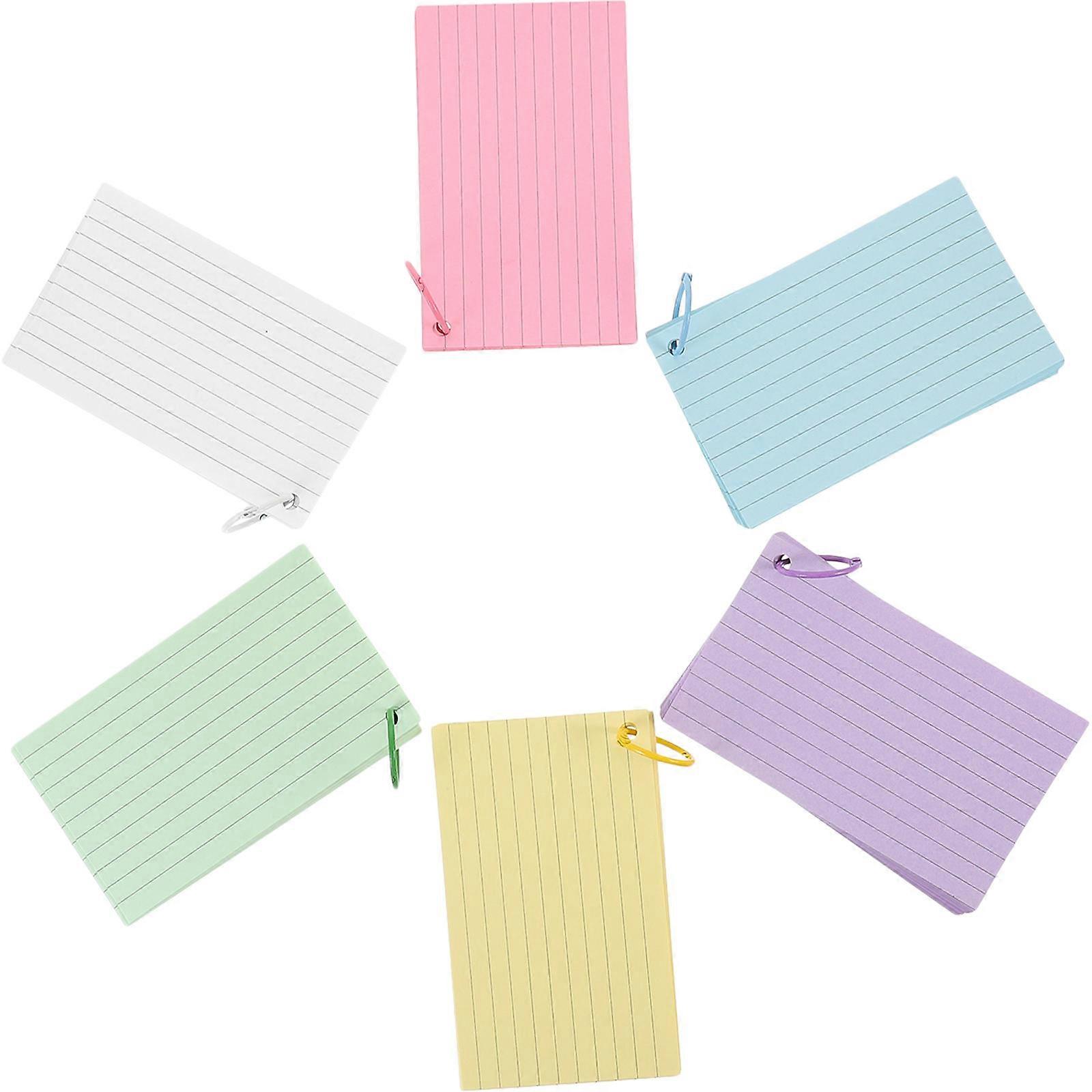 Lined Flash Cards with Rings Blank Single Punched Note Cards for Vocabulary Study and Organization