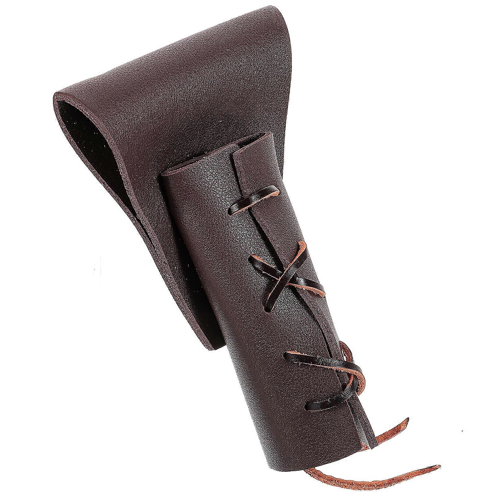 Double Back Sword Frog Store Sword Knight Style for Masquerade 17x11cm Brown PU 1Pack