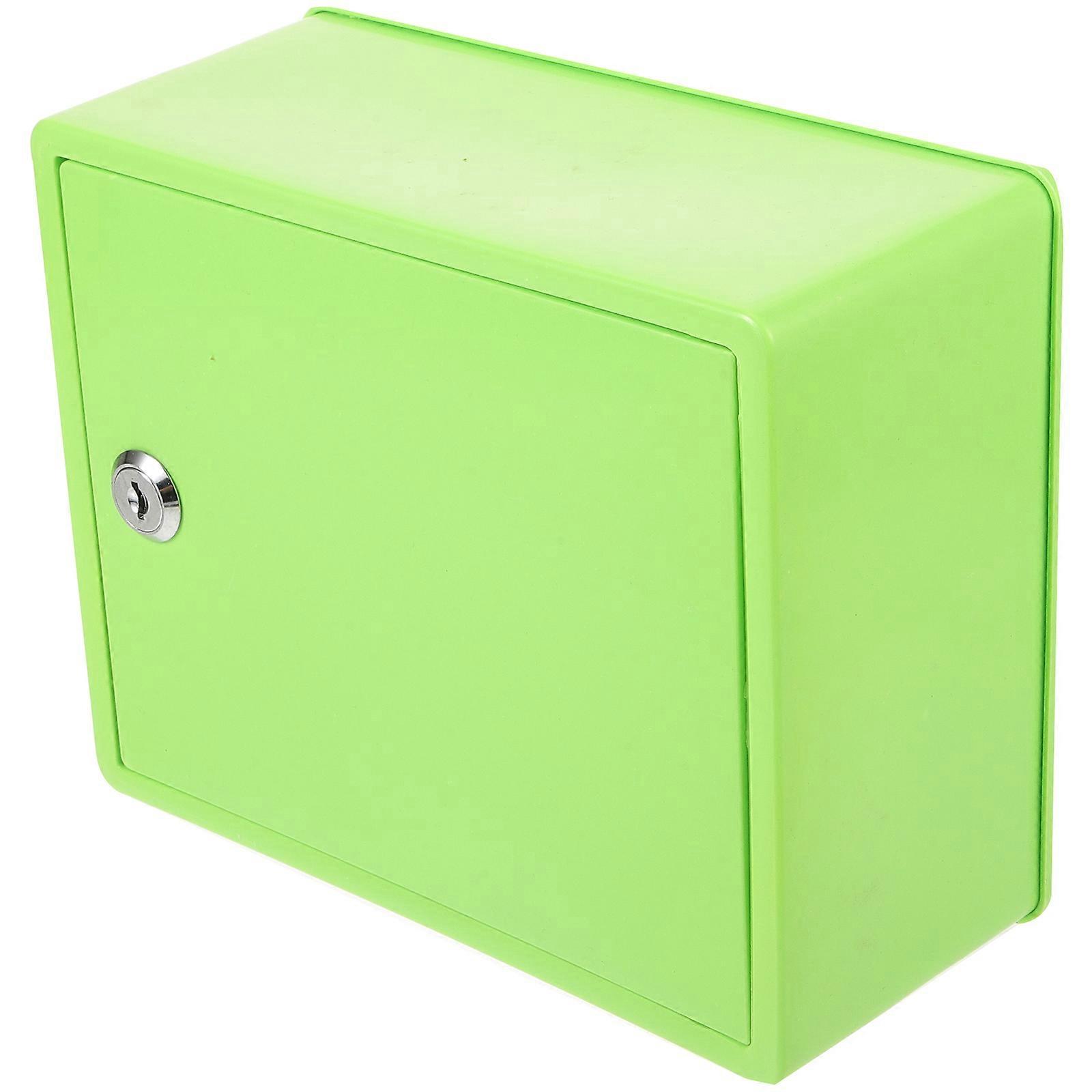 Garden Storage Box with Lockable Design for Outdoor Use Plastic Green Color 12.5x8.5x15 Inches