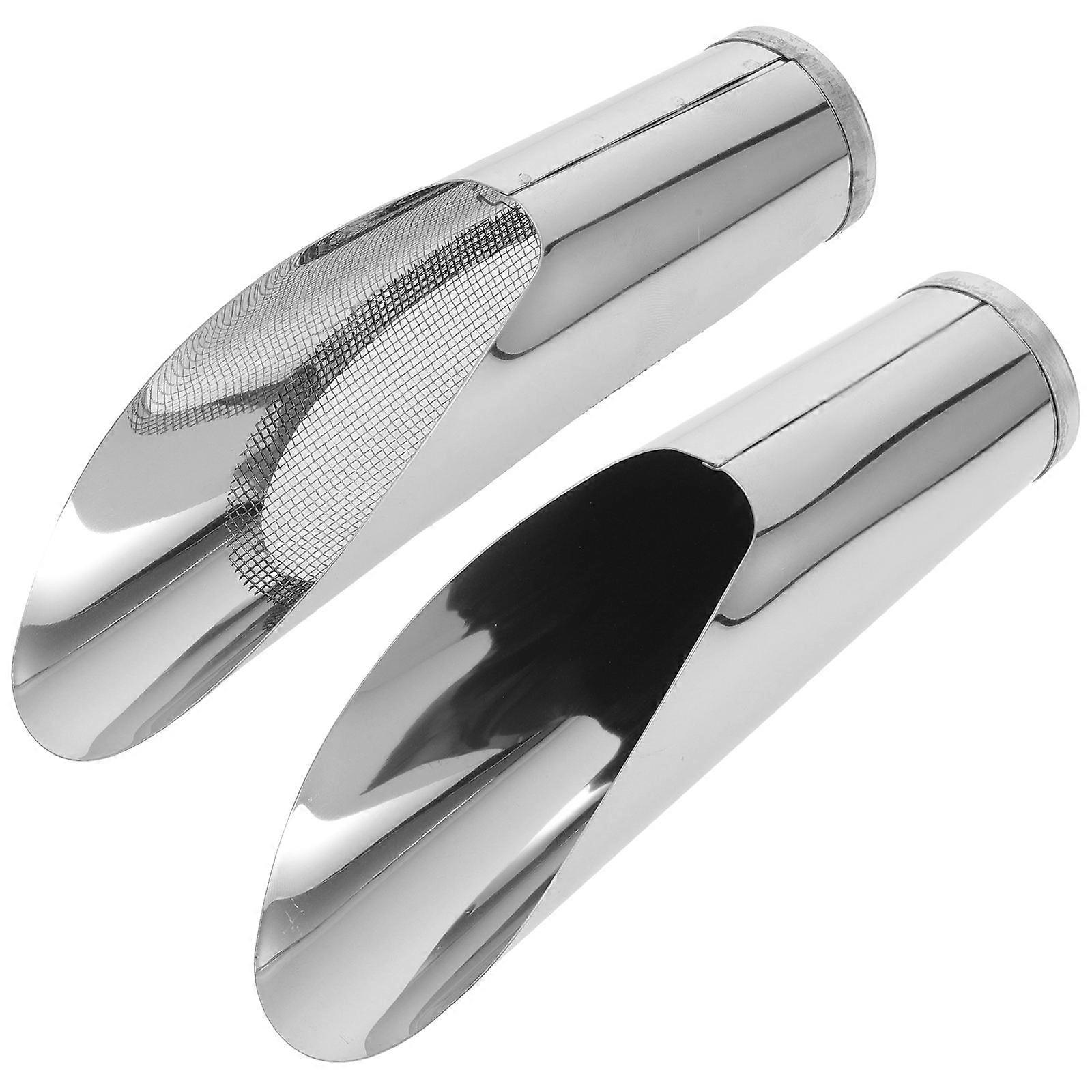 Stainless Steel Portable with Sifter Design for Planting and Soil Loosening Silver 2pcs
