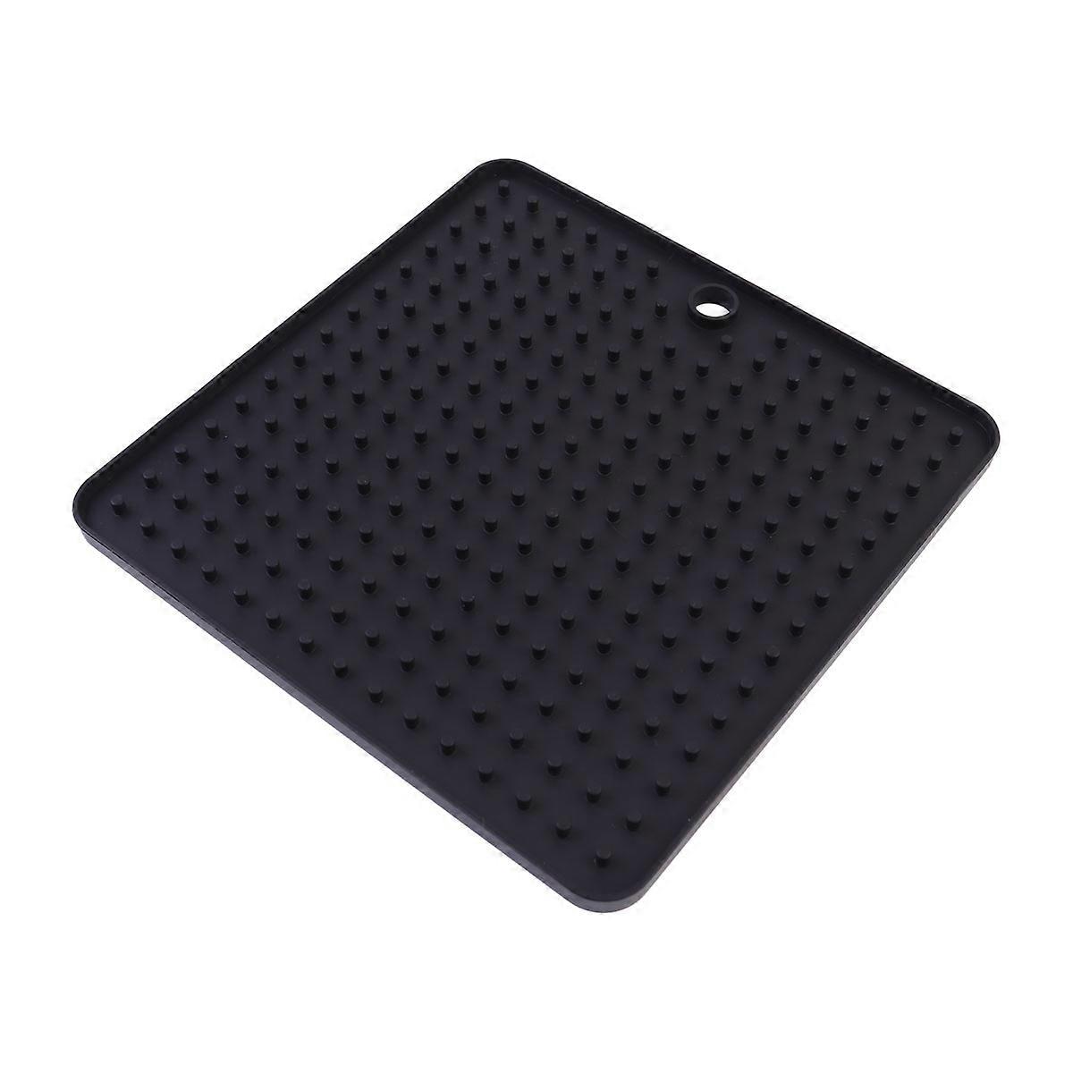 Silicone Pet Feeding Pad Anti Slip Licking Cushion for Dog Puppy Easy to Clean Black