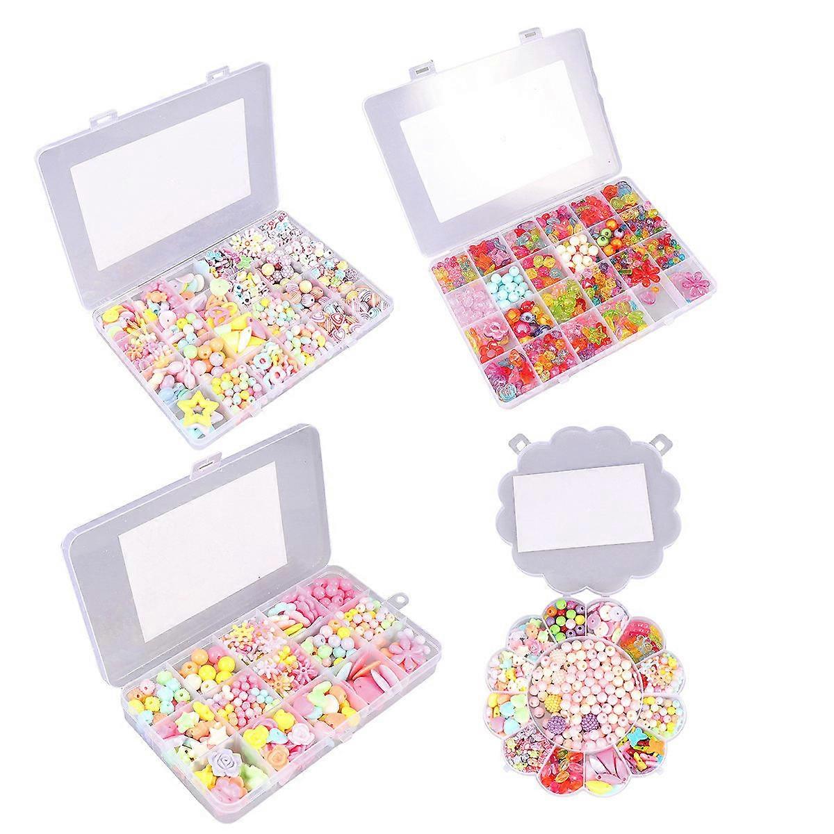 Necklace Making Kit Kids Diy String Beads Set 19x13x2Cm Hands On Ability Improvement Imaginative Ability Improvement 480Pcs