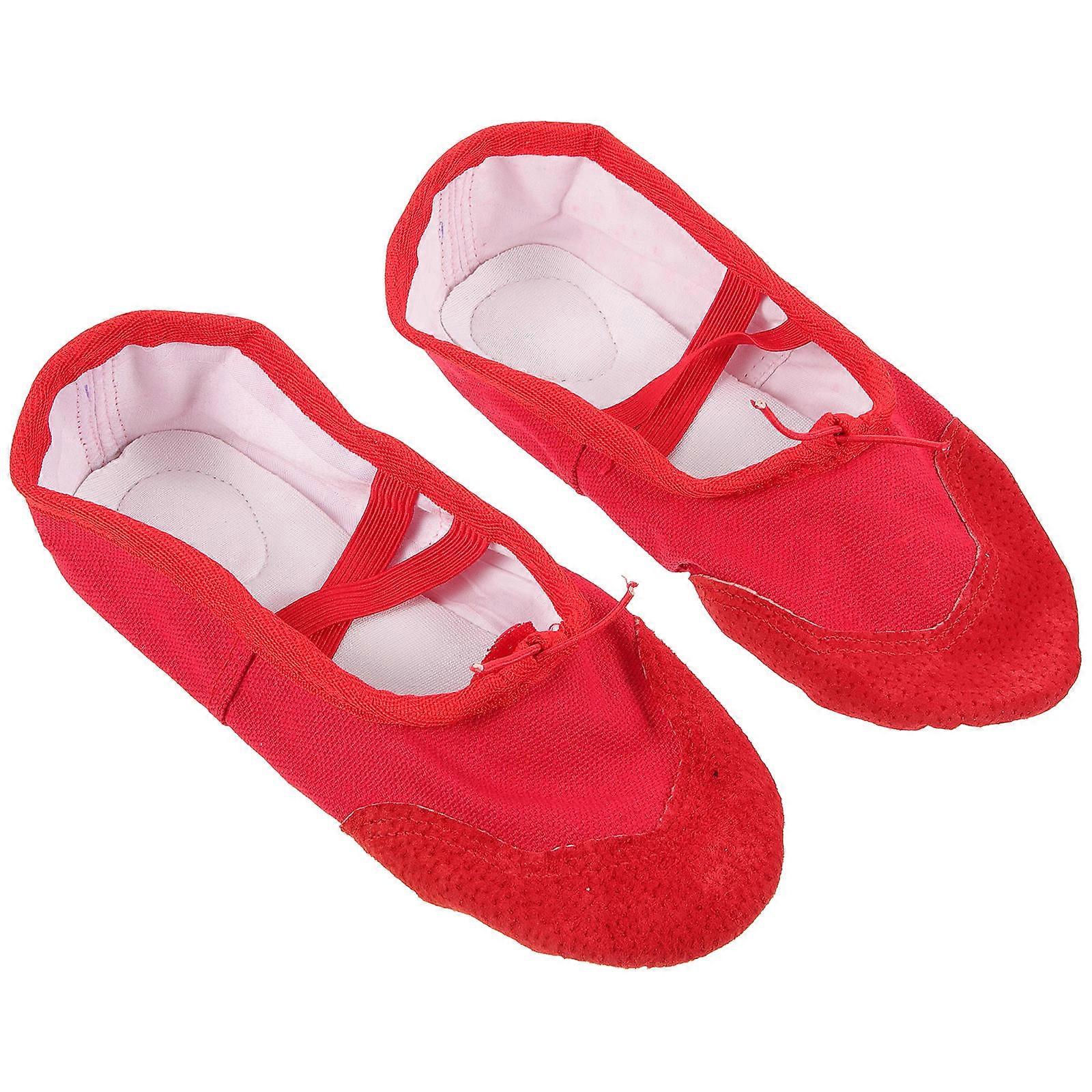 Shiny PU Ballet Footwear With Elastic Band Design For Dance Practice In Size 35 For Both Kids And Adults 1 Pair