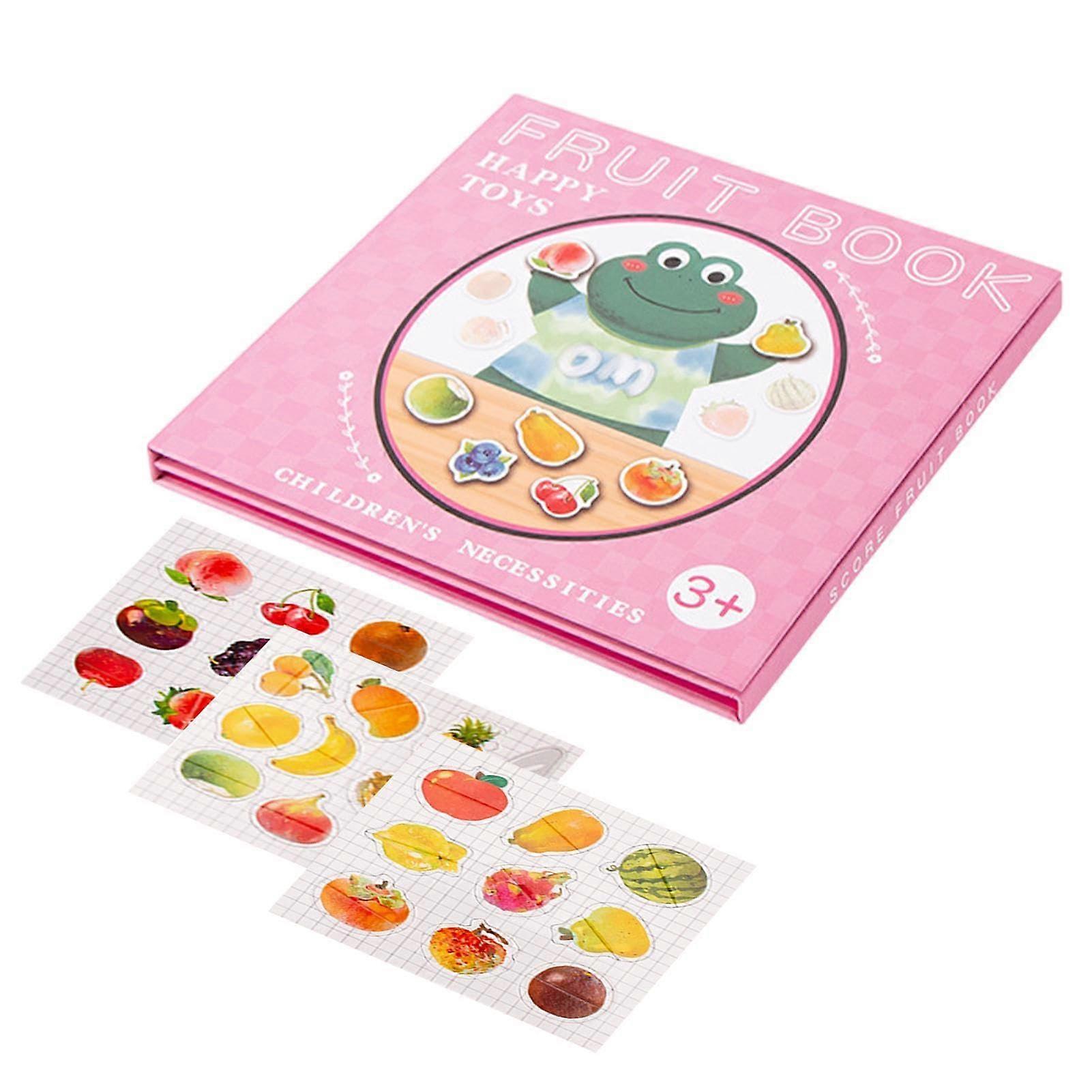 Fruit Learning Toy Magnetic, Cartoon Sensor Toy For Kids, Board Book Style, Develops Observation And Logic