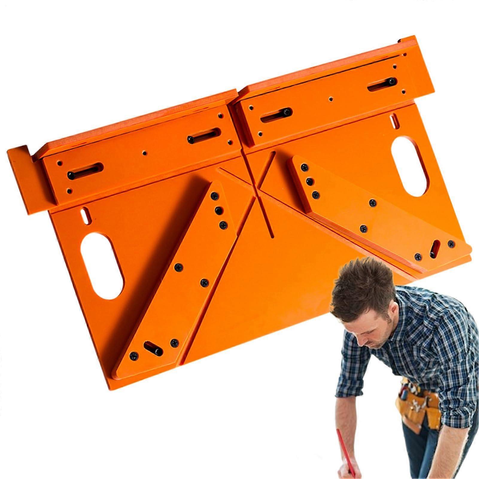 Angle Cutting Aid for Door Trim - 45/90 Degree Wood Cutter for Window Frames, Positioning Tool for Woodworking, Orange L