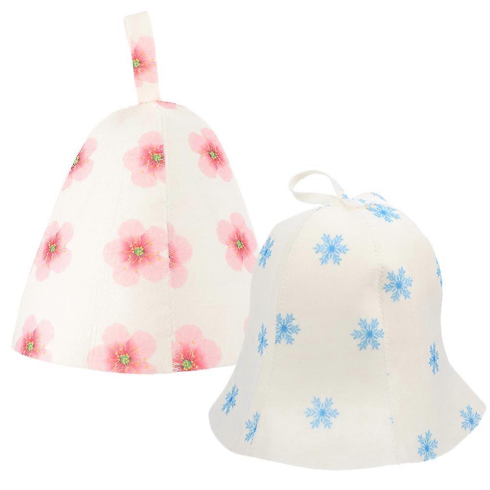 شعرت قبعات ساونا 2 قطعة مصممة للنساء الاستحمام والسبا 25x25 سم مواد تنفس ومريحة