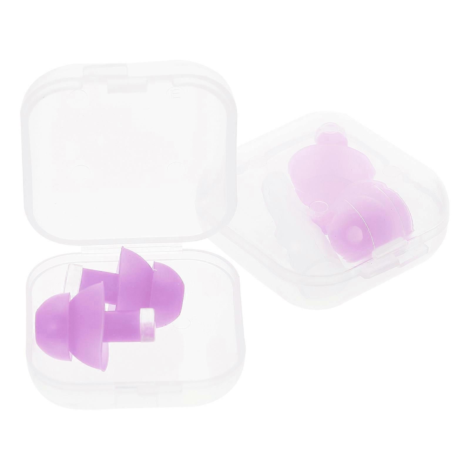Sound Blocking Earplugs Noise Cancelling Curved Ear Pad Design Violet 2 Pairs