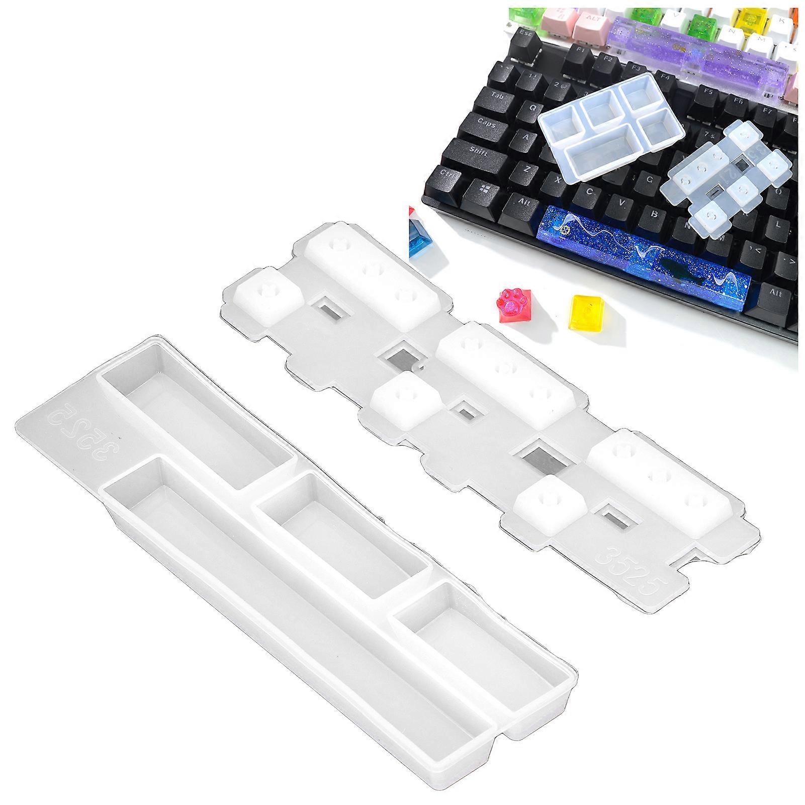 Keycaps Silicone Molds Bright Surfaces Reusable High Transparency DIY Silicone Keycap Resin Mold for Mechanical Keyboard