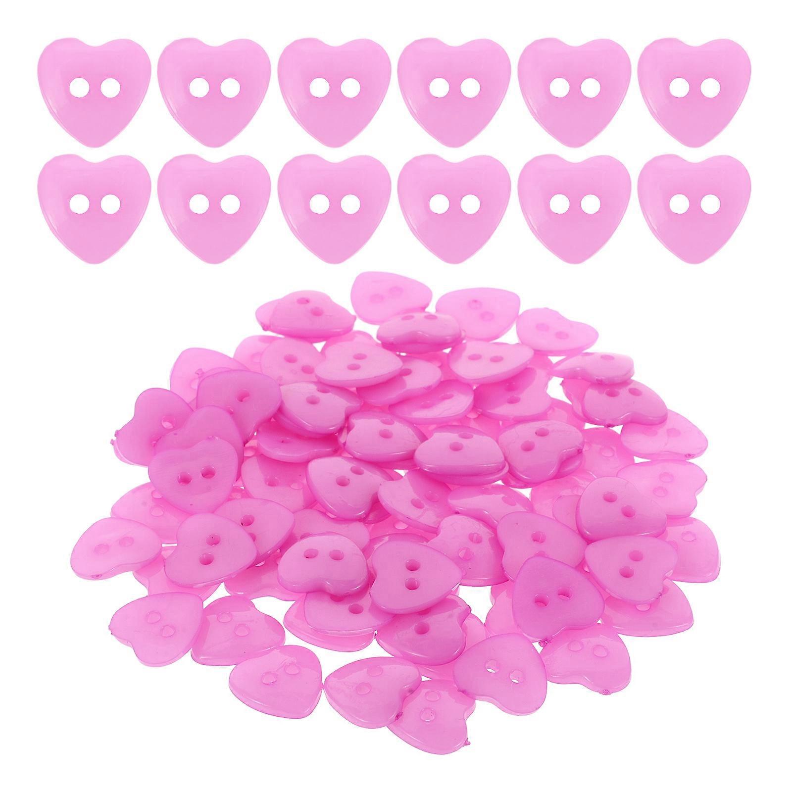 100pcs Heart Charms Sewing Embellishments Sewing Buttons Sweater Button DIY Heart Buttons