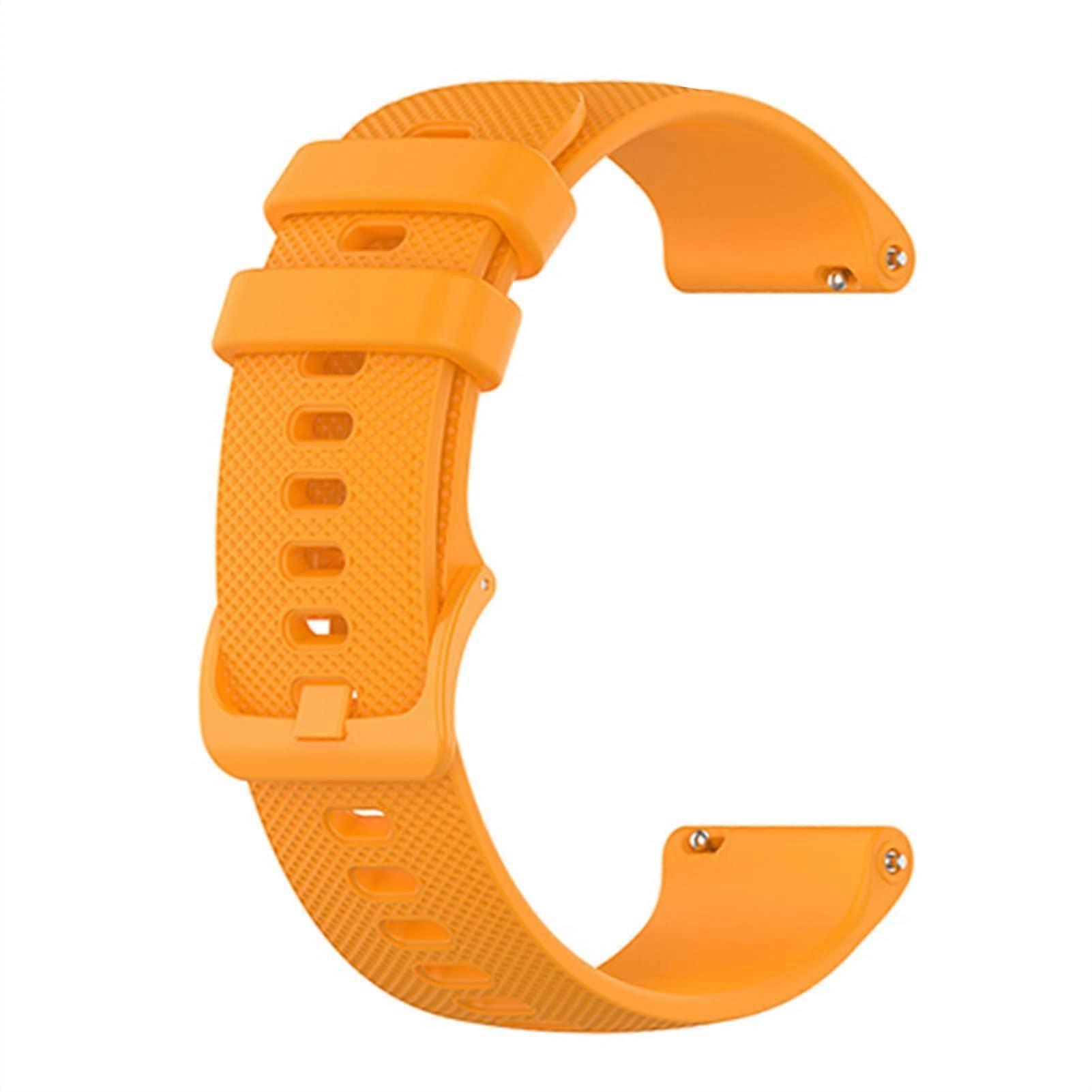 Smart Watch Replacement Strap for Microwear L13 L15 L16 L19 Elastic Silicone Band in Orange, Durable Small Plaid Design