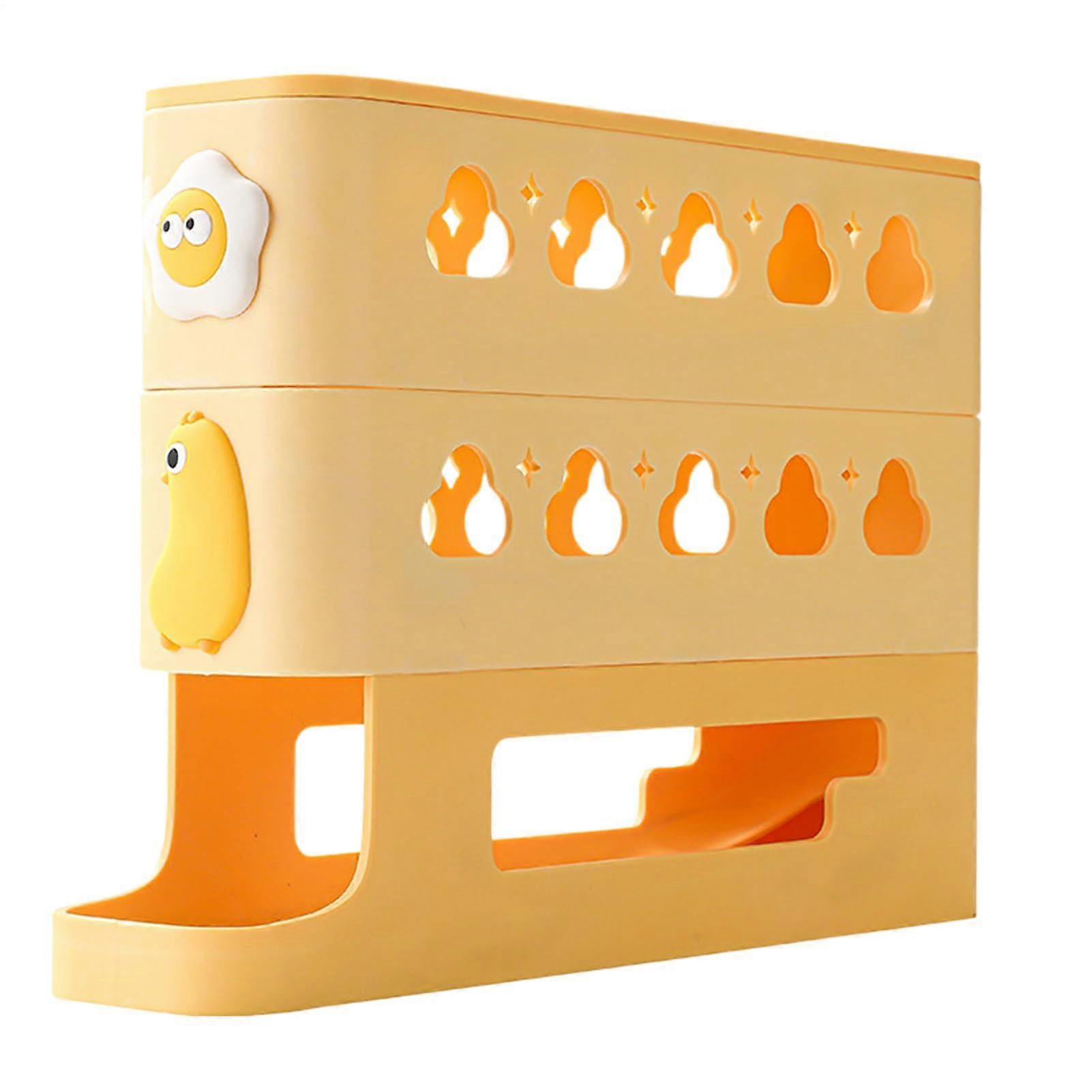 Refrigerator Egg Holder 3Tier Slanted Rack With Storage Tray