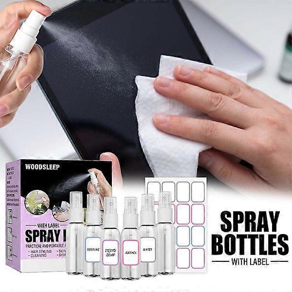 6pcs Refillable Empty Spray Bottle with Blank Set