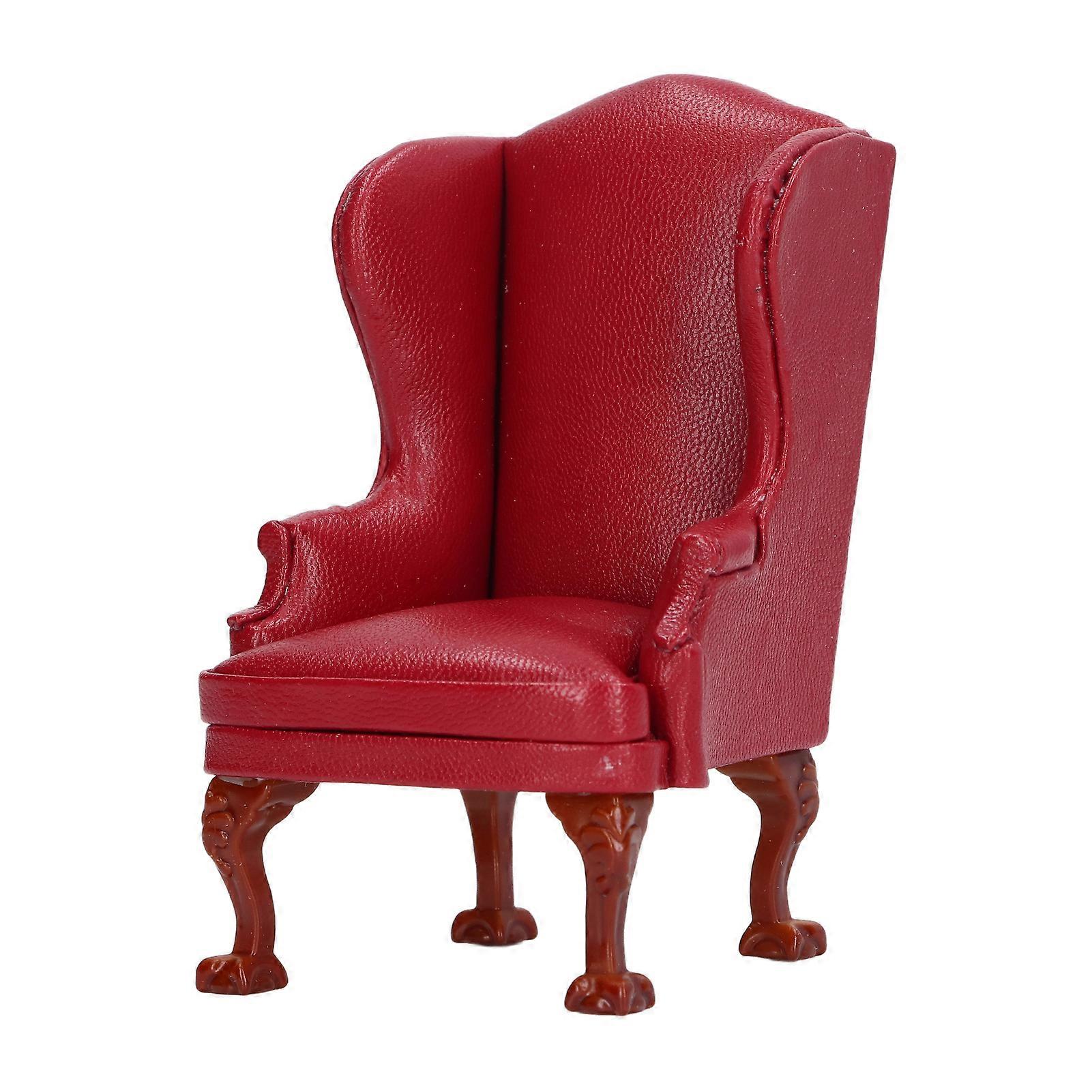 Sofa Single PU and Cloth Backrest Doll House Miniature Furniture Sofa for Beautification