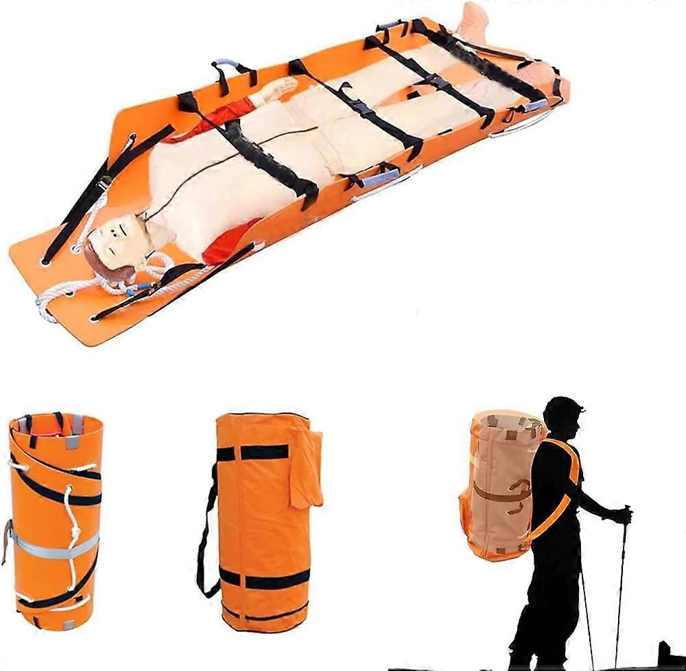 Foldable spinal board  Dehner for emergency patient transport and immobilization, lightweight PE plastic rescue backboard for EMT and medical use.