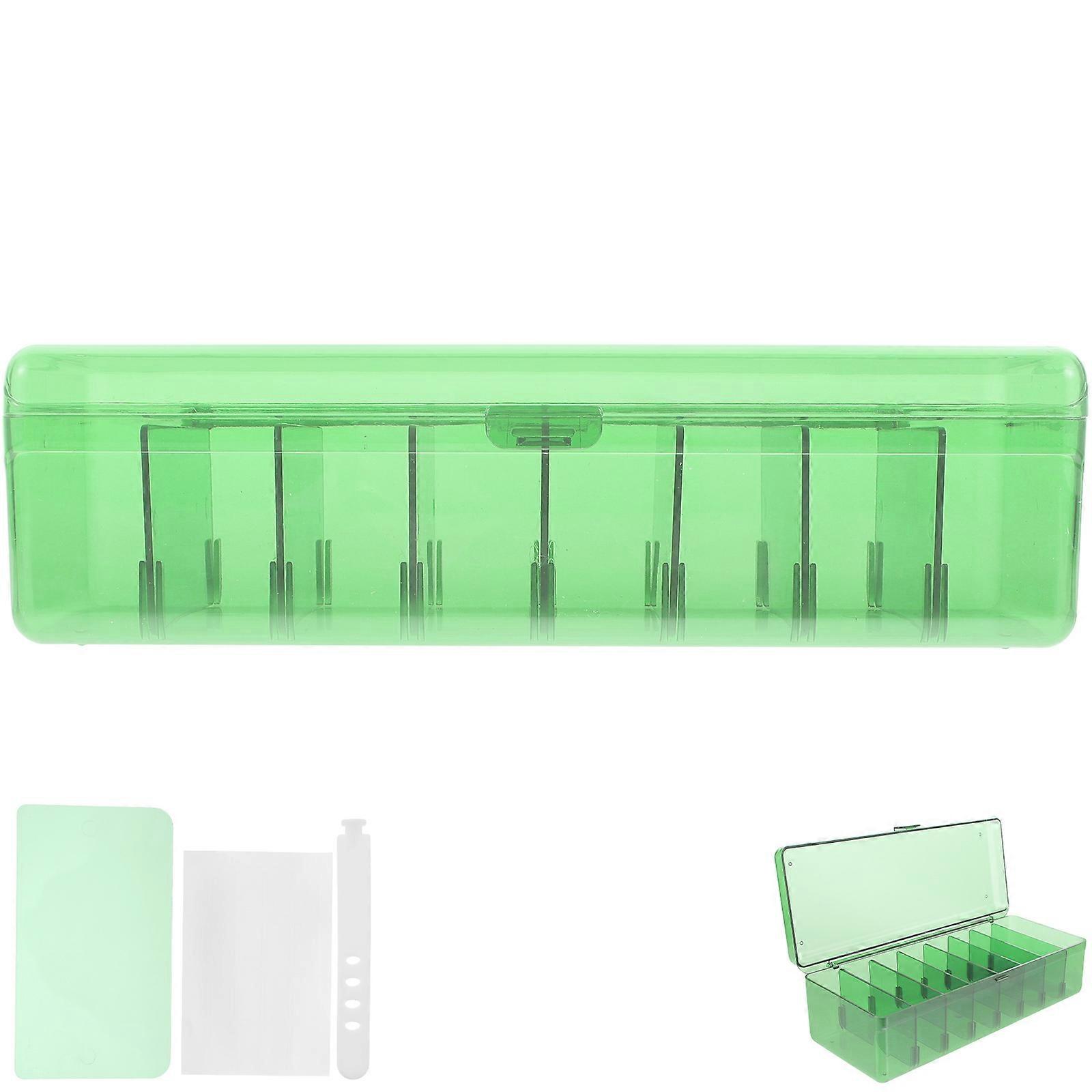 Green PET Cord Organizer Box with Lid for Storage Use Keeps Office Tidy 10 Straps Included