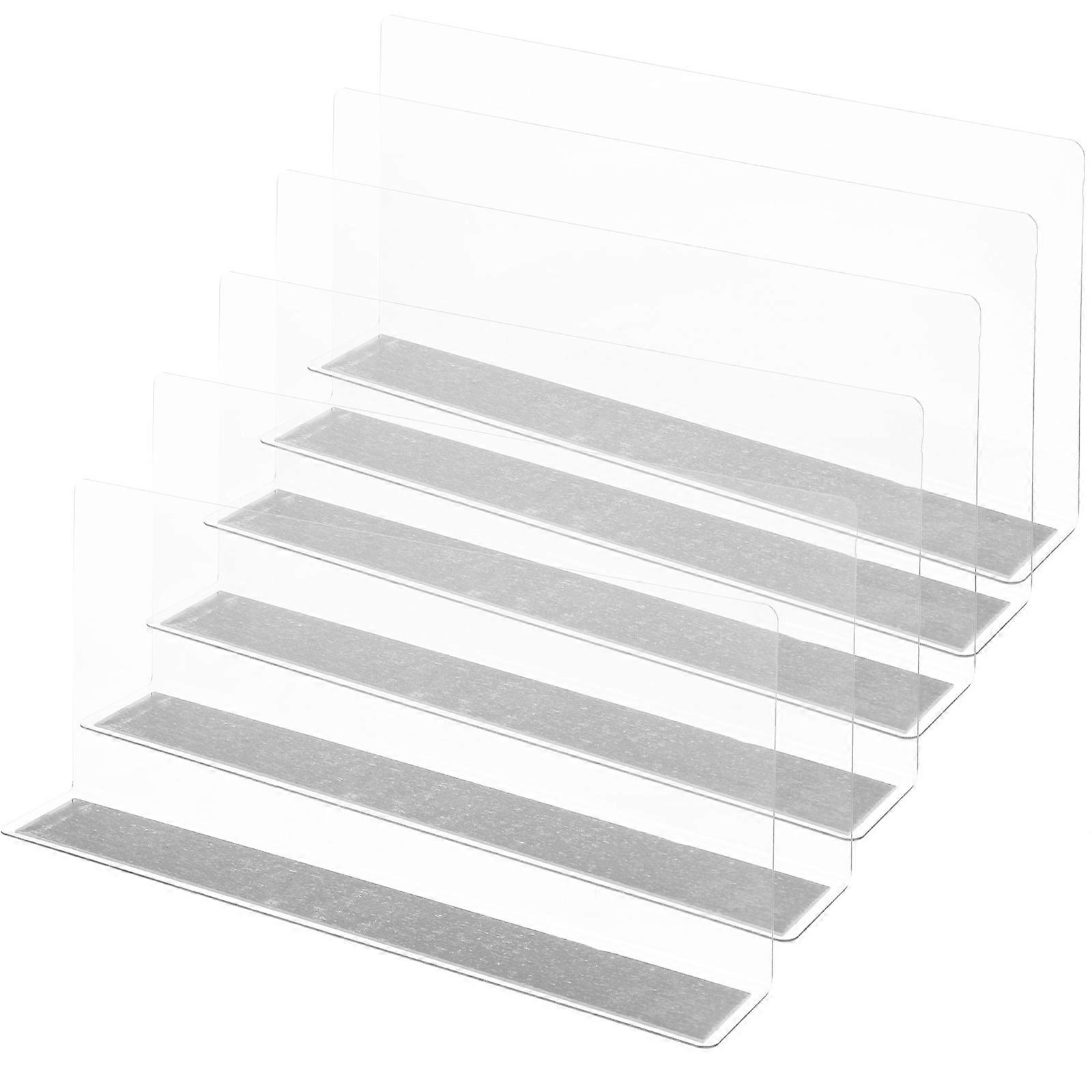 Transparent Magnetic Shelf Dividers 6pcs Set for Supermarkets, Shopping Malls, and Food Stores Easy Install Organizers for Efficient Product