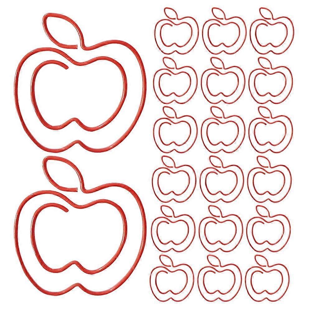 Apple Shaped Paper Clips for Document Organization Metal and Plastic Red Color Ideal for