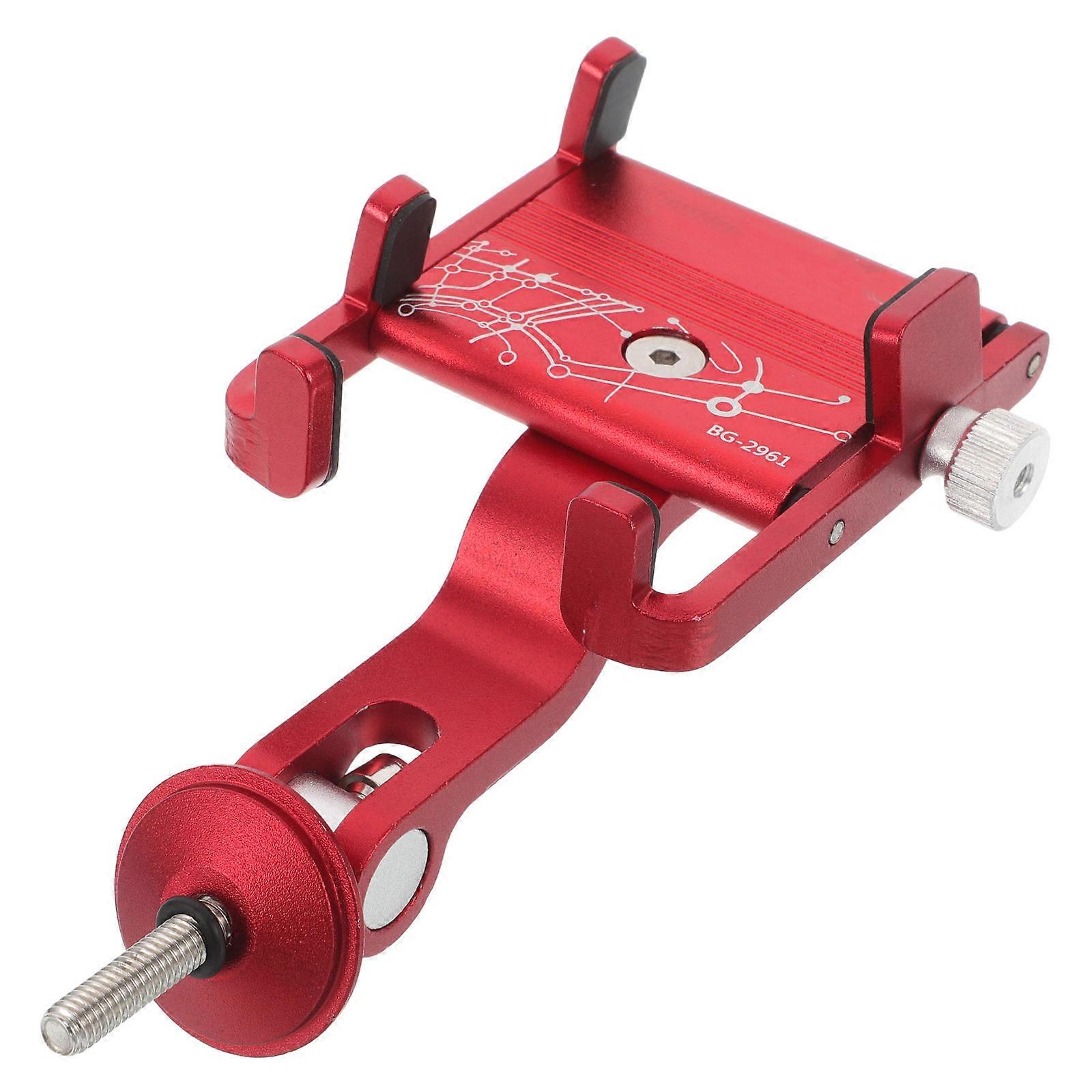 Bike Phone Holder Mount Durable Aluminum Alloy Red Adjustable Angle for Bike 2.5x4.5 Inch