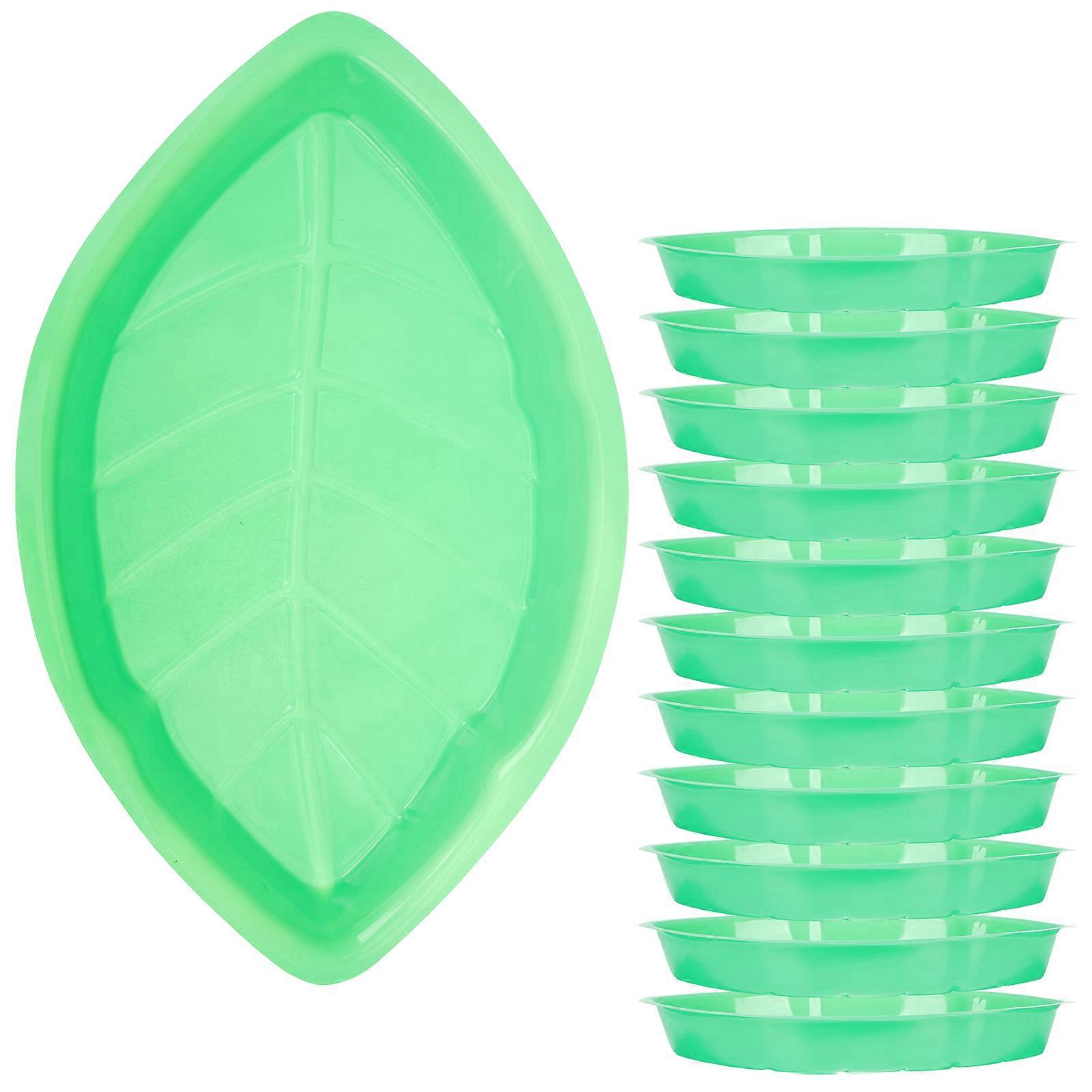 12pcs Leafshape Fruit Tray Snacks Serving Plate Desktop Snacks Container Food Dessert Plate