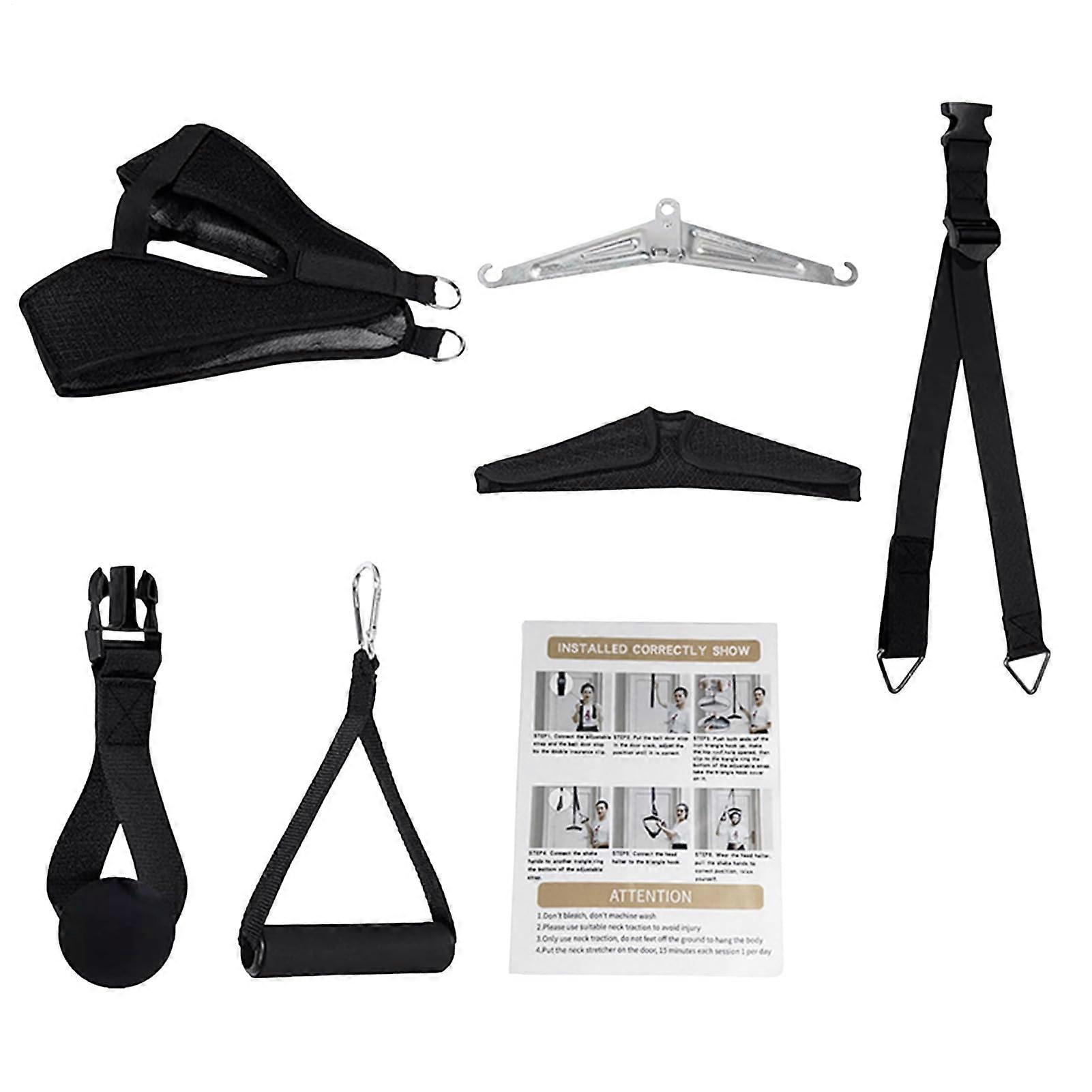 Cervical Traction Device Over-the-Door Neck Traction For Home Use Corrective Alignment Soft Velvet And Mesh Material