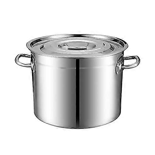 Soup pot, large capacity, sauce pot with lid, stainless steel, triplelayer, suitable for various types of stoves, 20 liters.