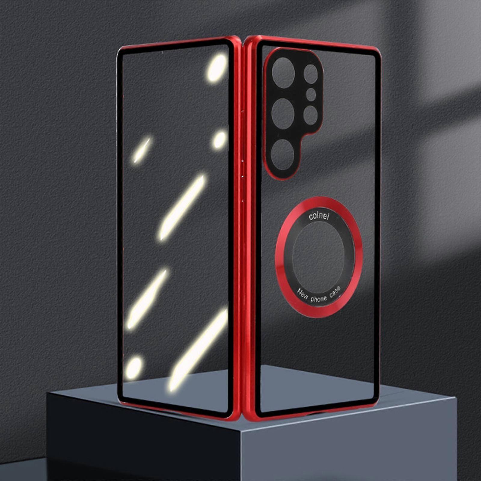 حافظة Manetic لسامسونج جالاكسي S24 الترا ، حماية لكامل الجسم بزاوية 360 درجة مع حافظة ممتص الصدمات المعدنية ذات الامتزاز المغناطيسي Safty Lock