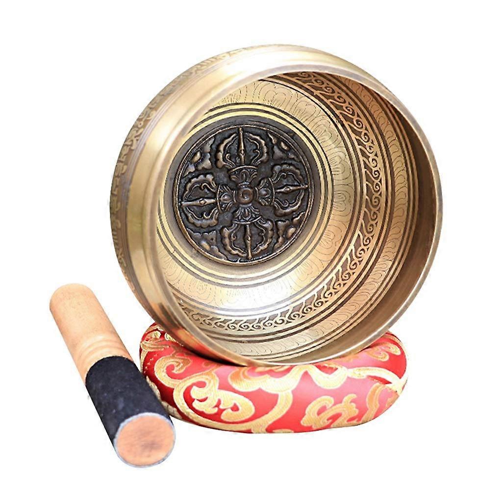 Handcrafted Gift with Mallet Heart Peace Relaxation Meditation Yoga Tibetan Singing Bowl Set Alloy