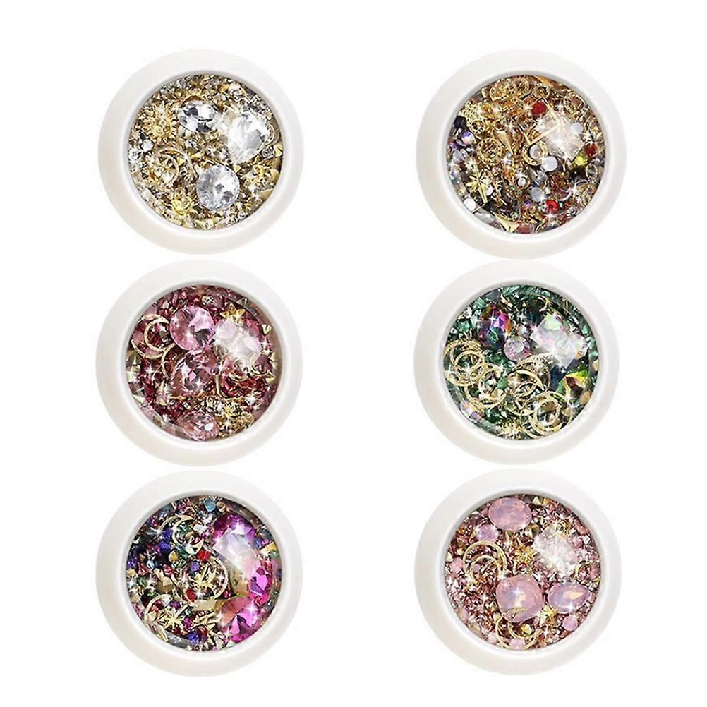 Nail Accessories In Mixed Style For Women's DIY Manicures And Home Use Decoration 6 Sets