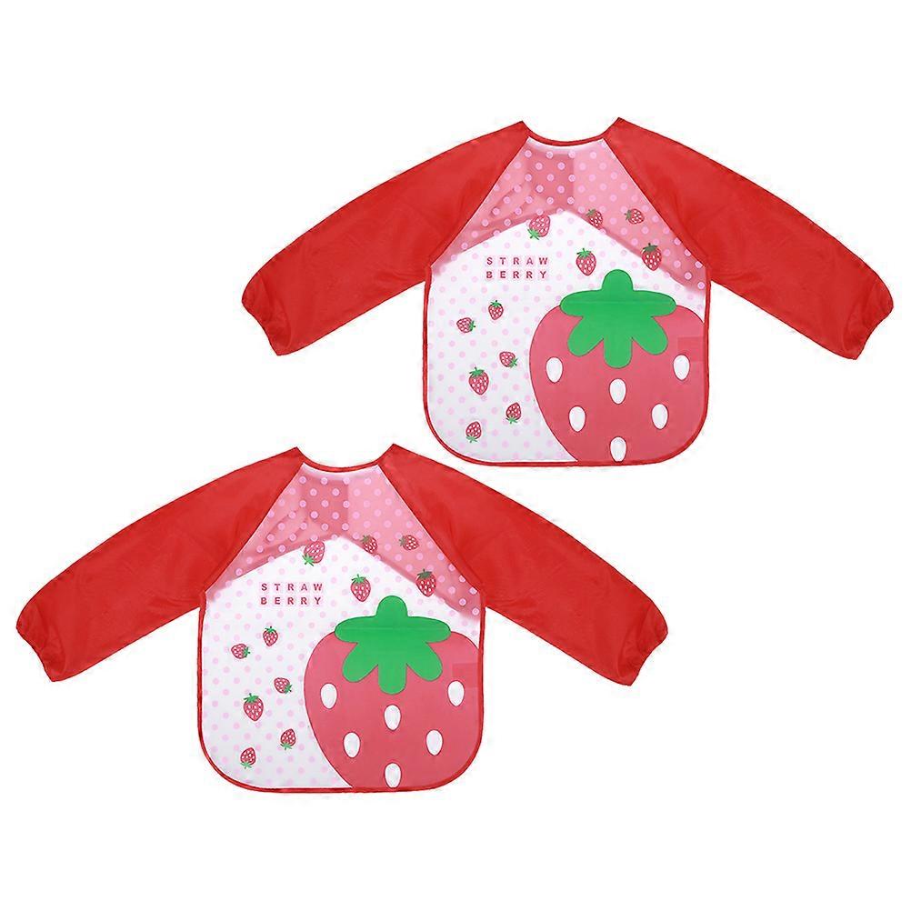 Kids Art Aprons with Long Sleeves for Painting and Drawing Activities Assorted Color Cartoon Design