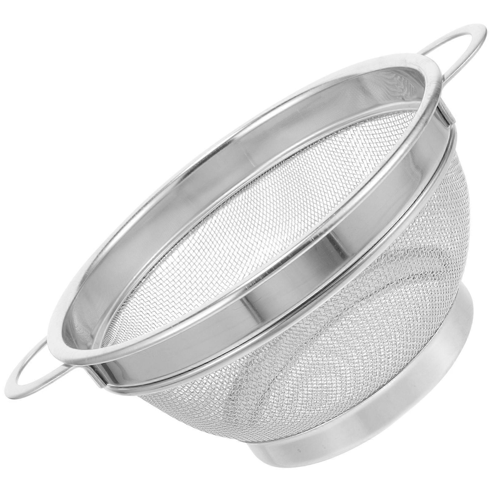 Sturdy Stainless Steel Draining Basket for Kitchen Storage Silver Safe and 1pc