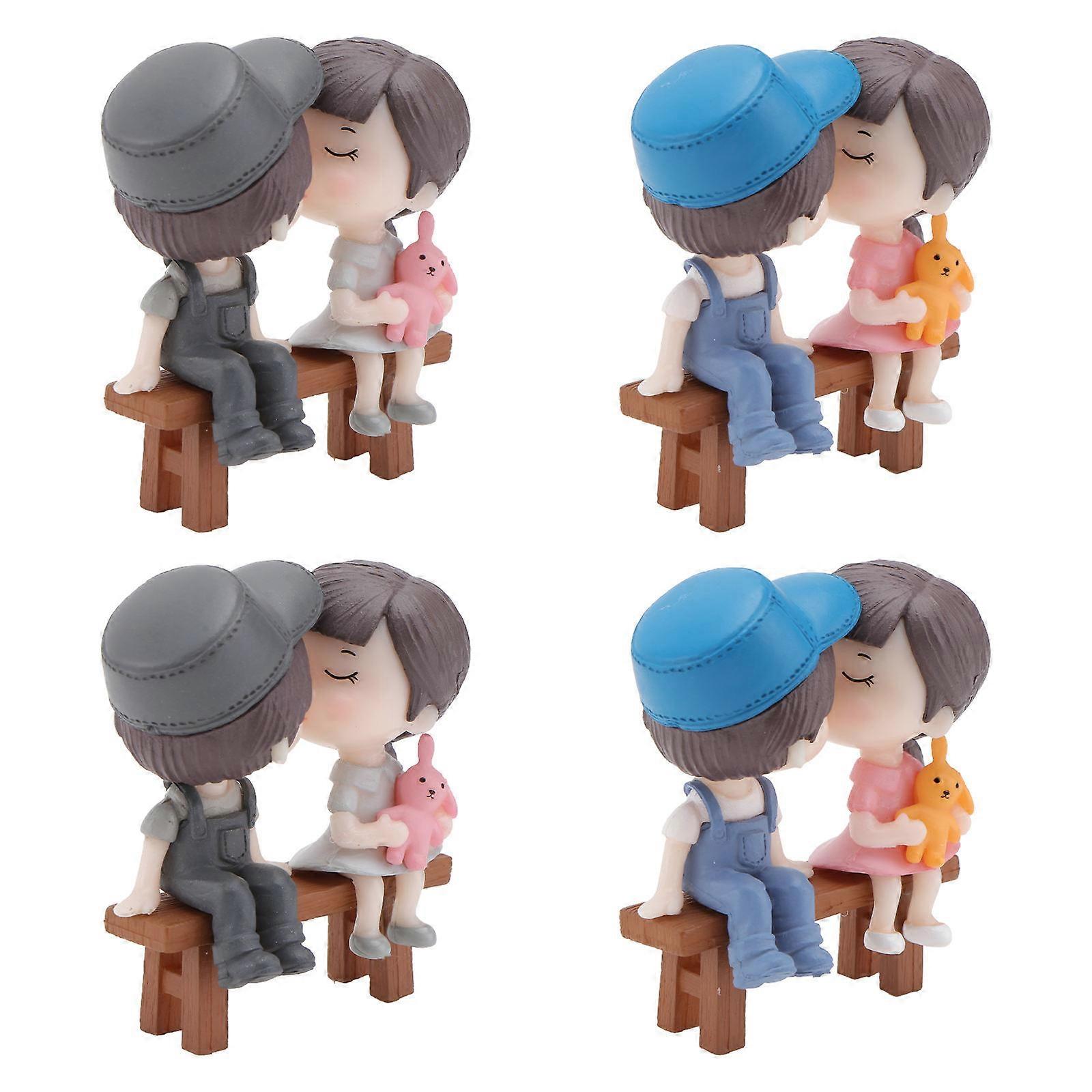 Romantic Desktop Adornment with Lovely Lover Stool Design for Cake or Baking Decor Multi Color PVC Material