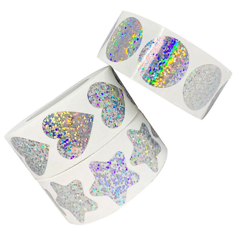 3 Rolls Glittery Heart & Star Reward Stickers – Multi Use Adhesive for Crafts, Scrapbooking & Classroom Projects