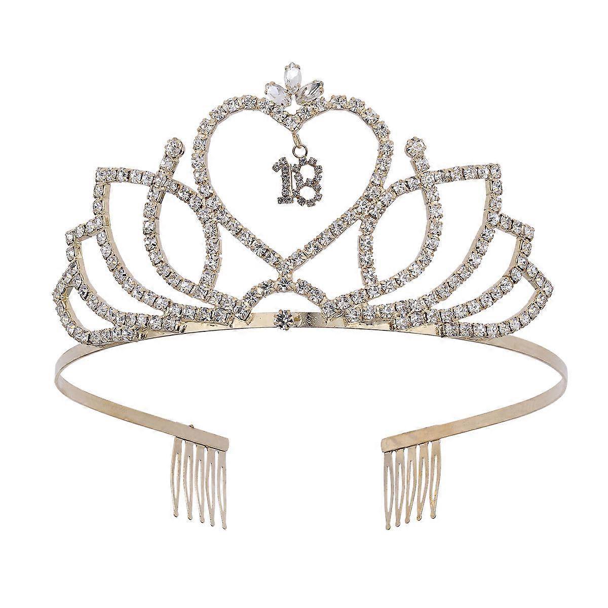 Golden Crown Headband with Rhinestones for Birthday Party Decorations Lightweight and Comfortable to Wear Fits Most Sizes