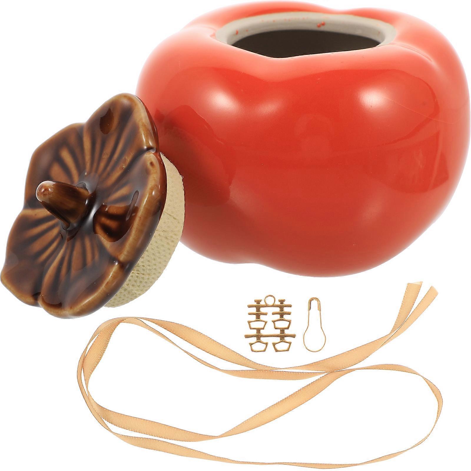 Persimmon Shaped Snack Can Creative Persimmon Shape Newlyweds Dustproof 1Pack