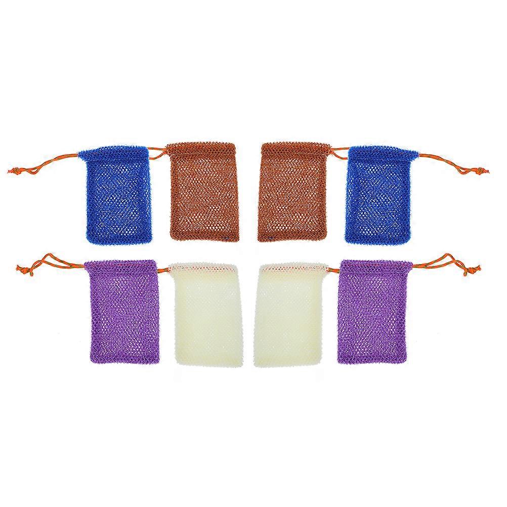 Exfoliating Soap Pouch 8Pcs Simple Design Soap Foaming Bags Ideal For Home Bathing 14X9.5Cm Soap Saving