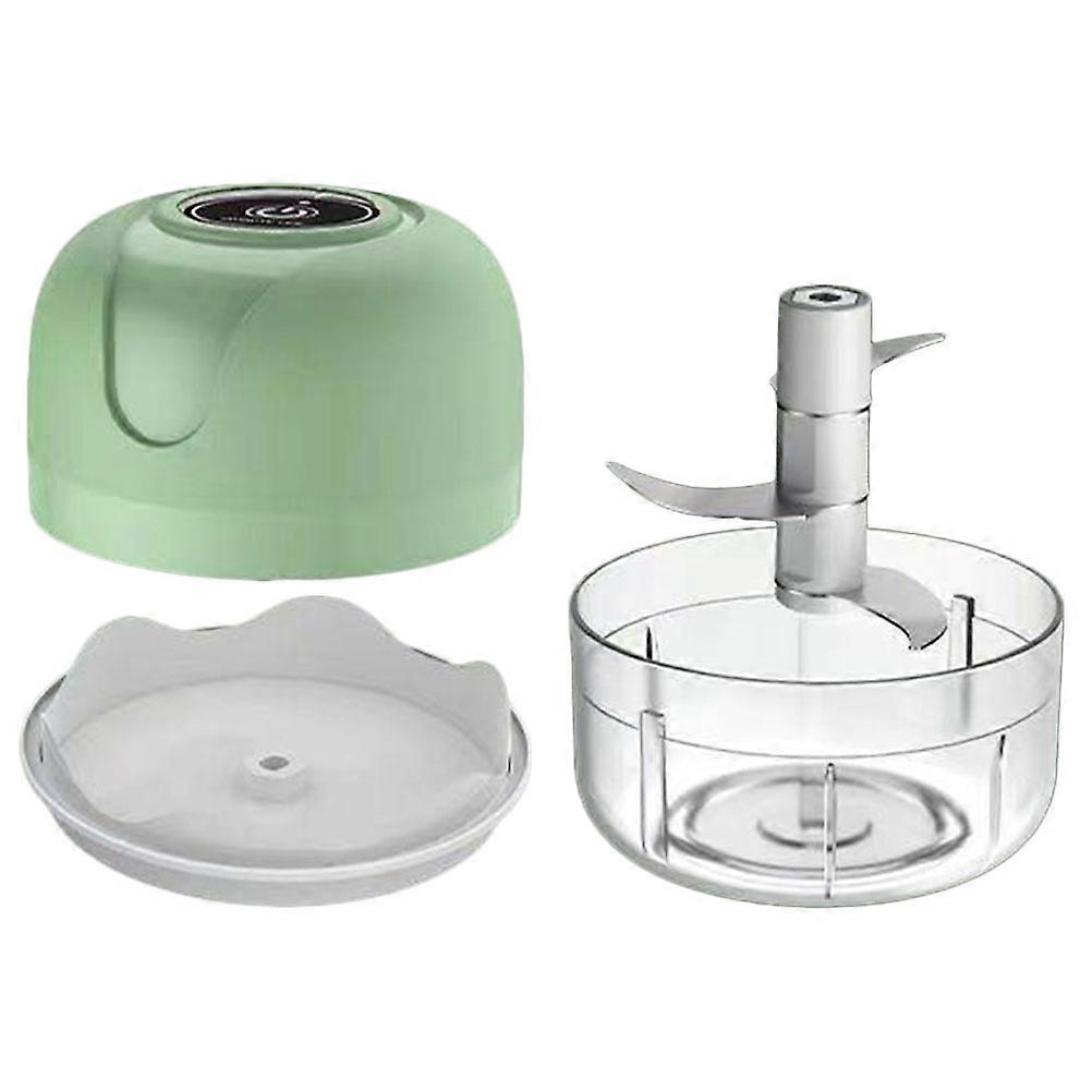 Electric Garlic Chopper Portable Vegetable Mincer for Home Use with Stainless Steel and ABS 100ml Green