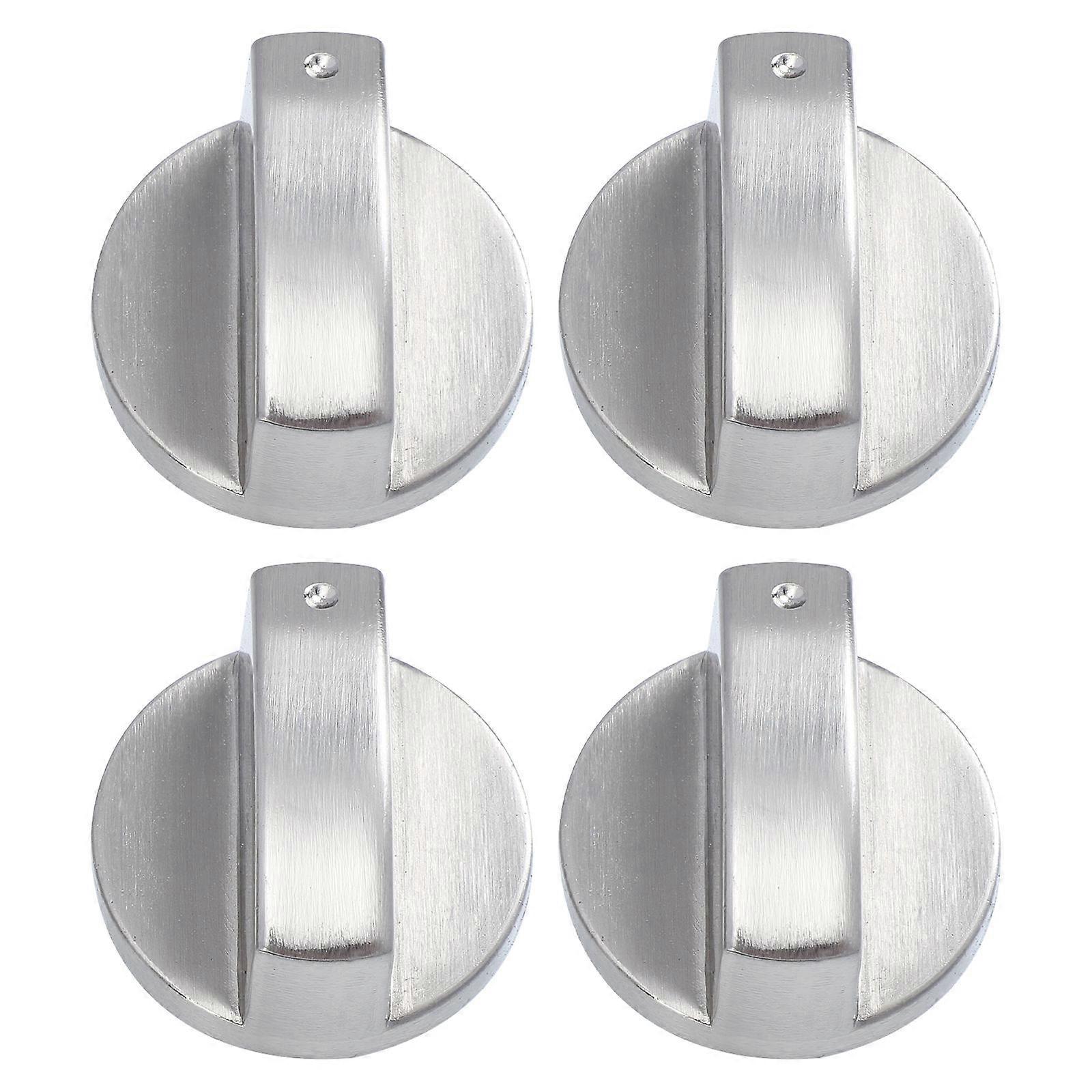 Electric Range Cooktop Knobs 4Pcs Silver Burner Control Knobs For Kitchen Use Easy Installation