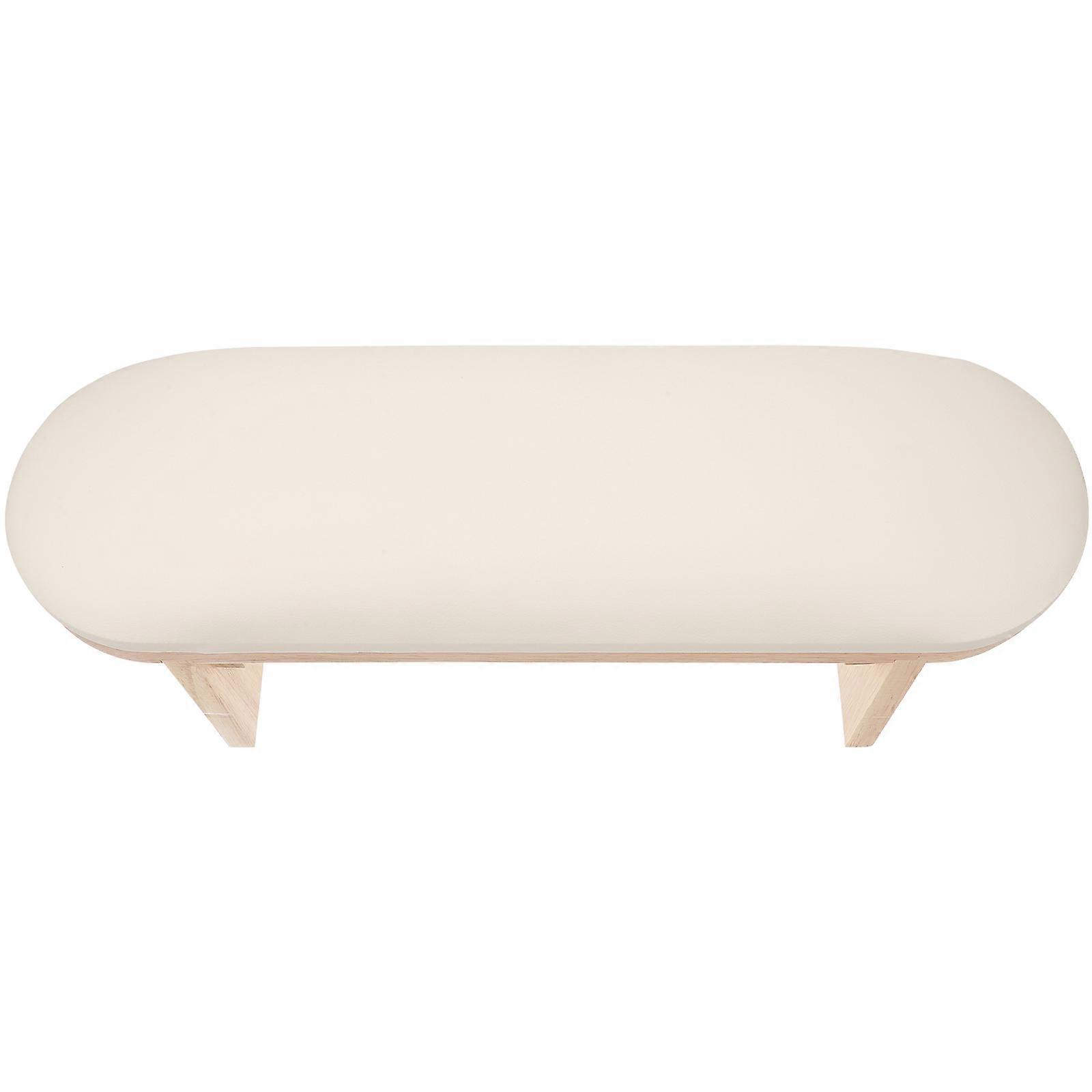 Nail Art Hand Rest with Wrist Support for Salon Use Beige PU Armrest Pad 7 Inch