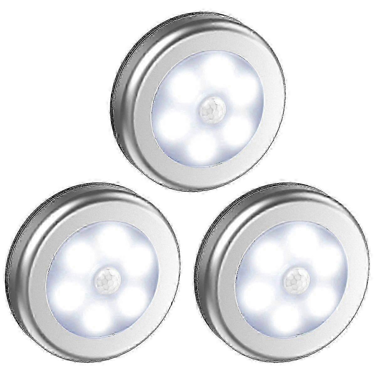 3 Pack Motion Sensor Light, Cordless Battery-powered Light, Automatic Night Light With 3m Adhesive Pads - Mishan