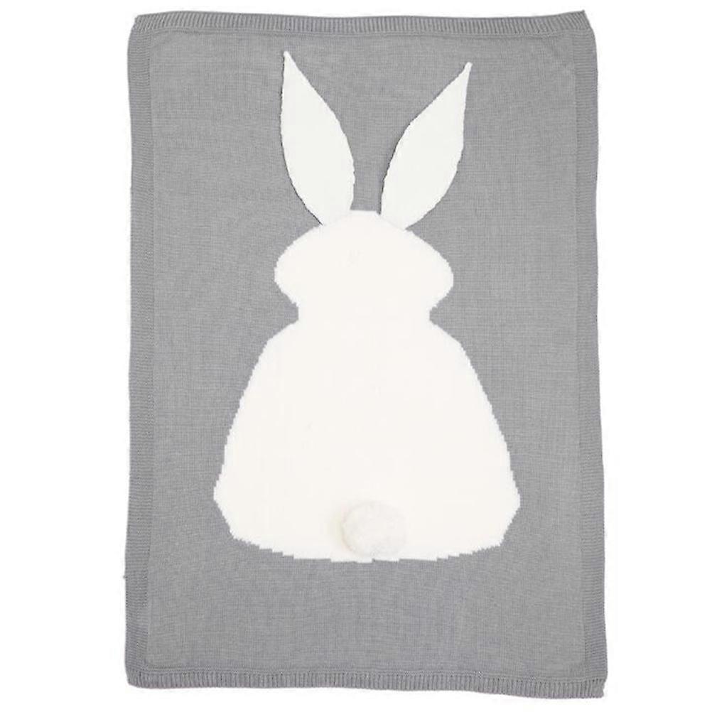 3D Design Baby Blanket 1Pc Rabbit Ear Shape Comfortable Infant Blanket Light Grey For Multi-use