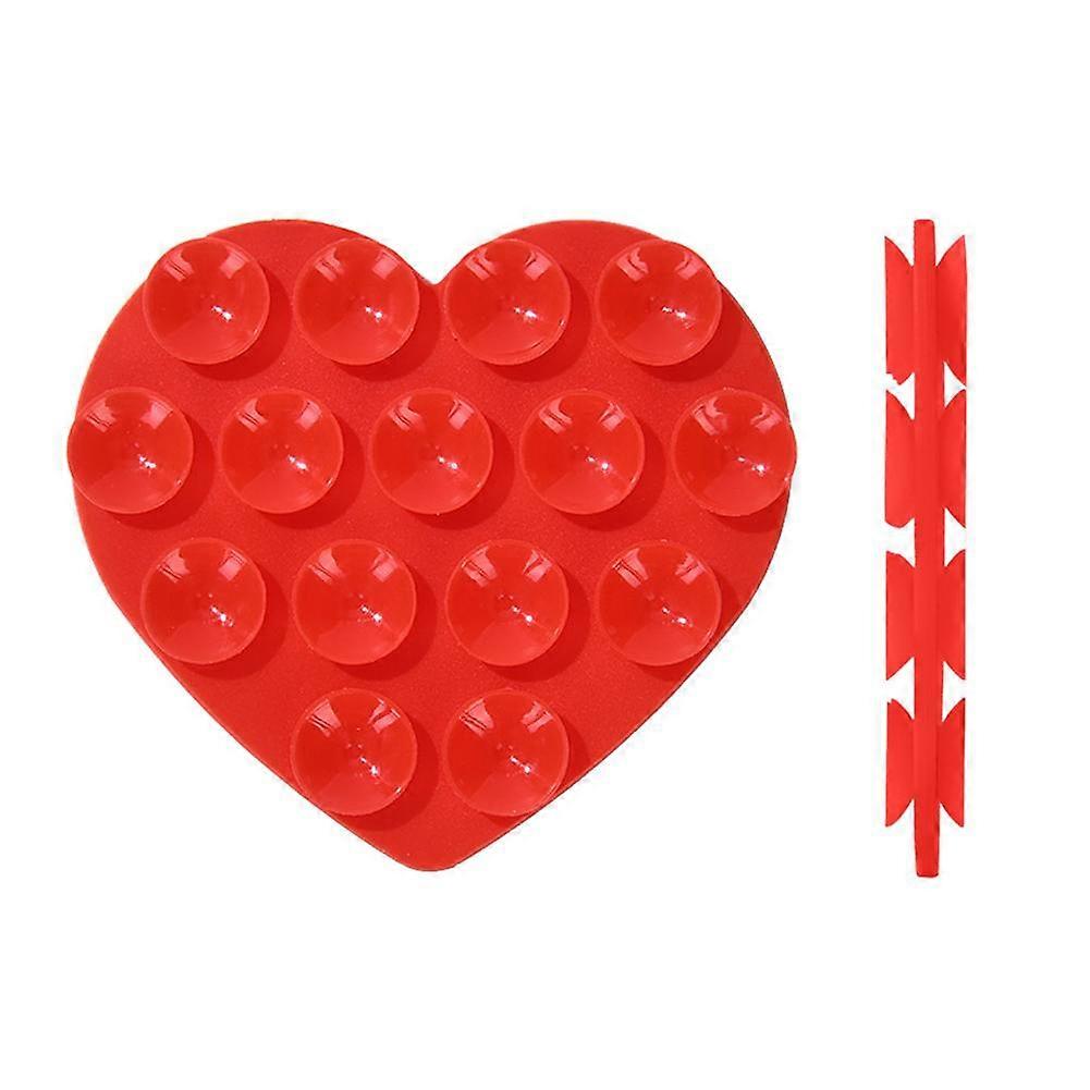 Multifunctional silicone double sided adhesive suction cup phone holder heart