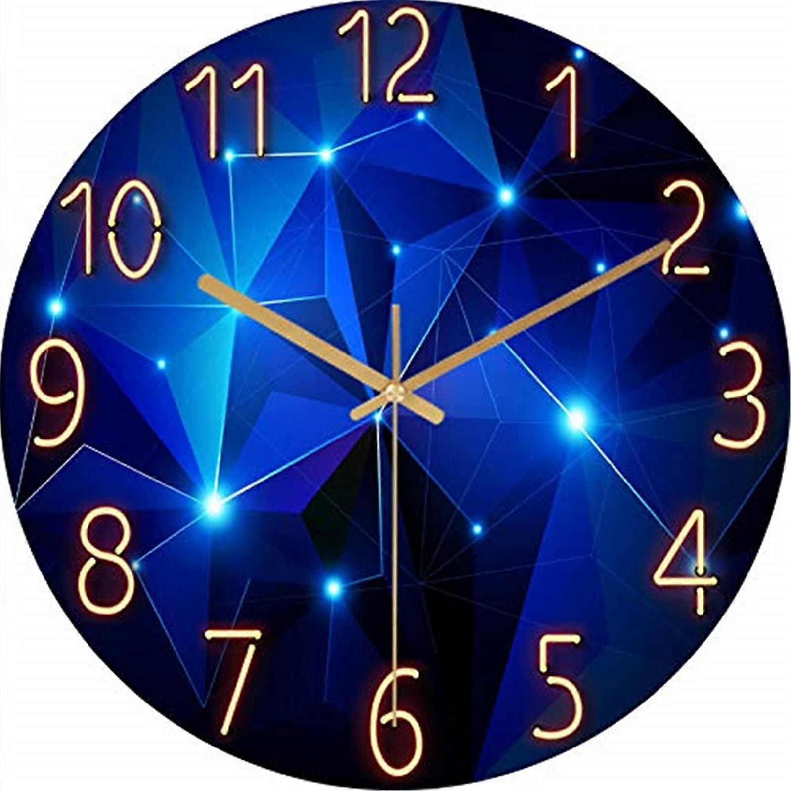 Silent Modern 30 cm Quartz Large BatteryOperated Wall Clock Sky Blue