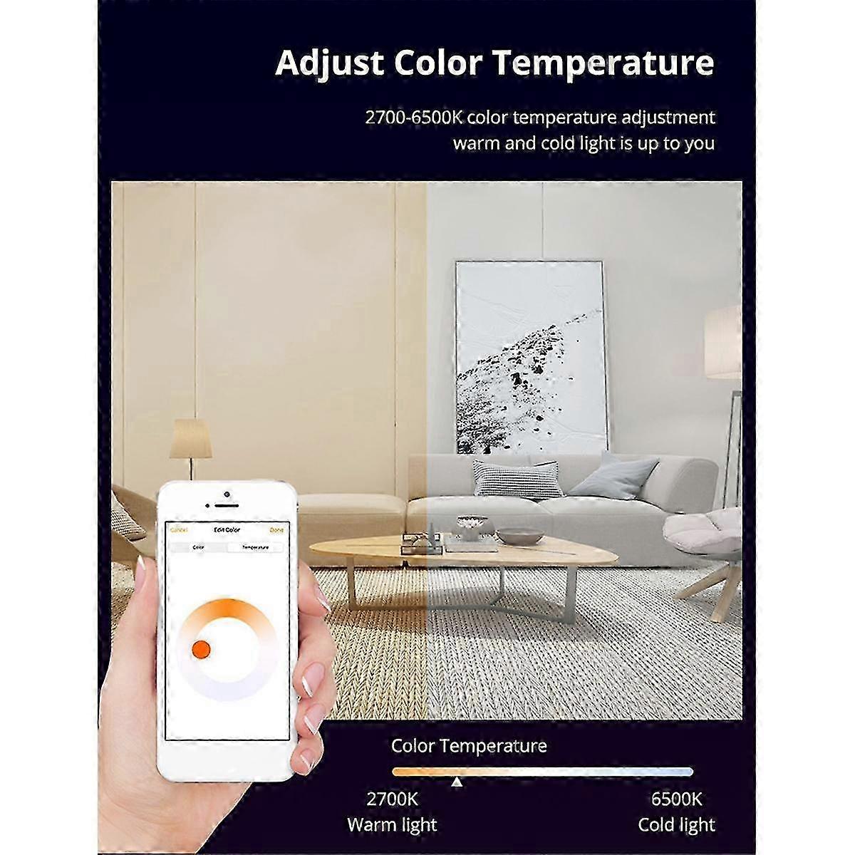 Inteligentná WIFI žiarovka s RGB E27 LED a ovládaním APP: Hlas kompatibilný pre Google Home, DIY inteligentné osvetlenie