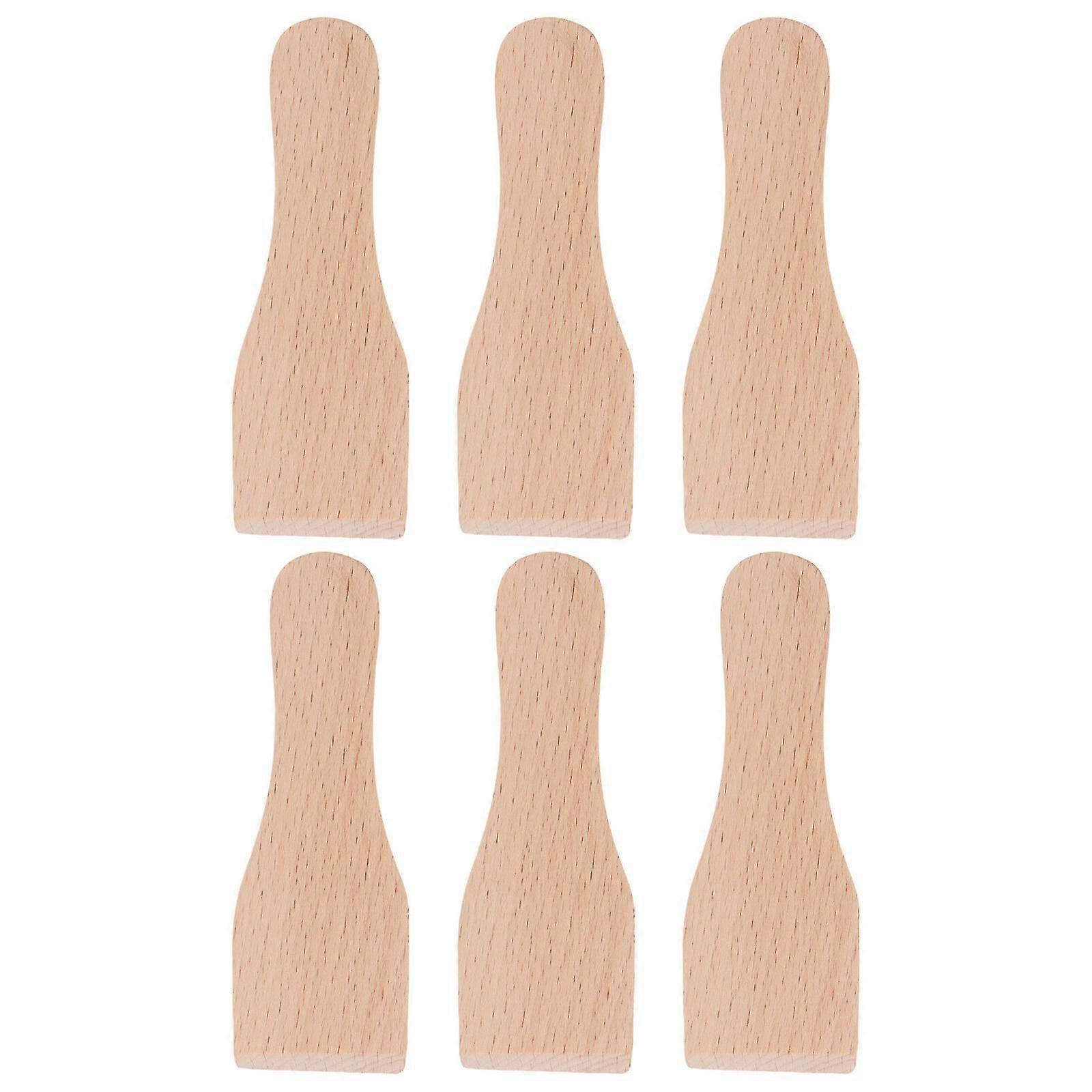 6 Pcs Nonstick Cookware Spatulas Set - Gingerbread, Non Stick, Wooden Raclette Spatula Kitchen Frosting Knives