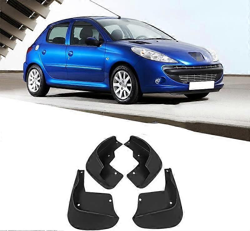 Car Mud Flaps for Peugeot 206 Set of 4 Front and Rear Splash Guards 1998-2012 Exterior Protection