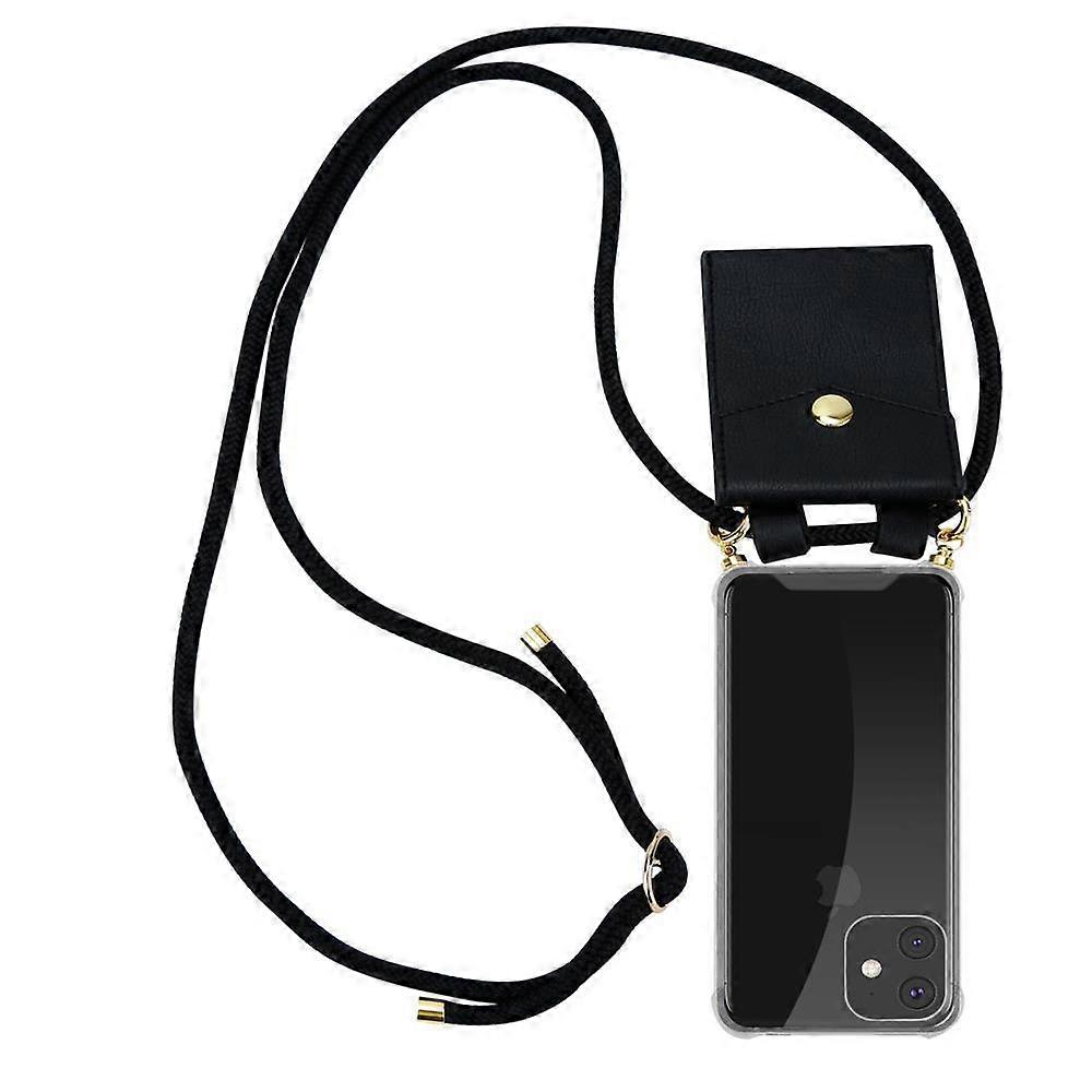 Cell Phone Chain for iPhone 11 Silicone Protective Case - Cord with Golden Elements