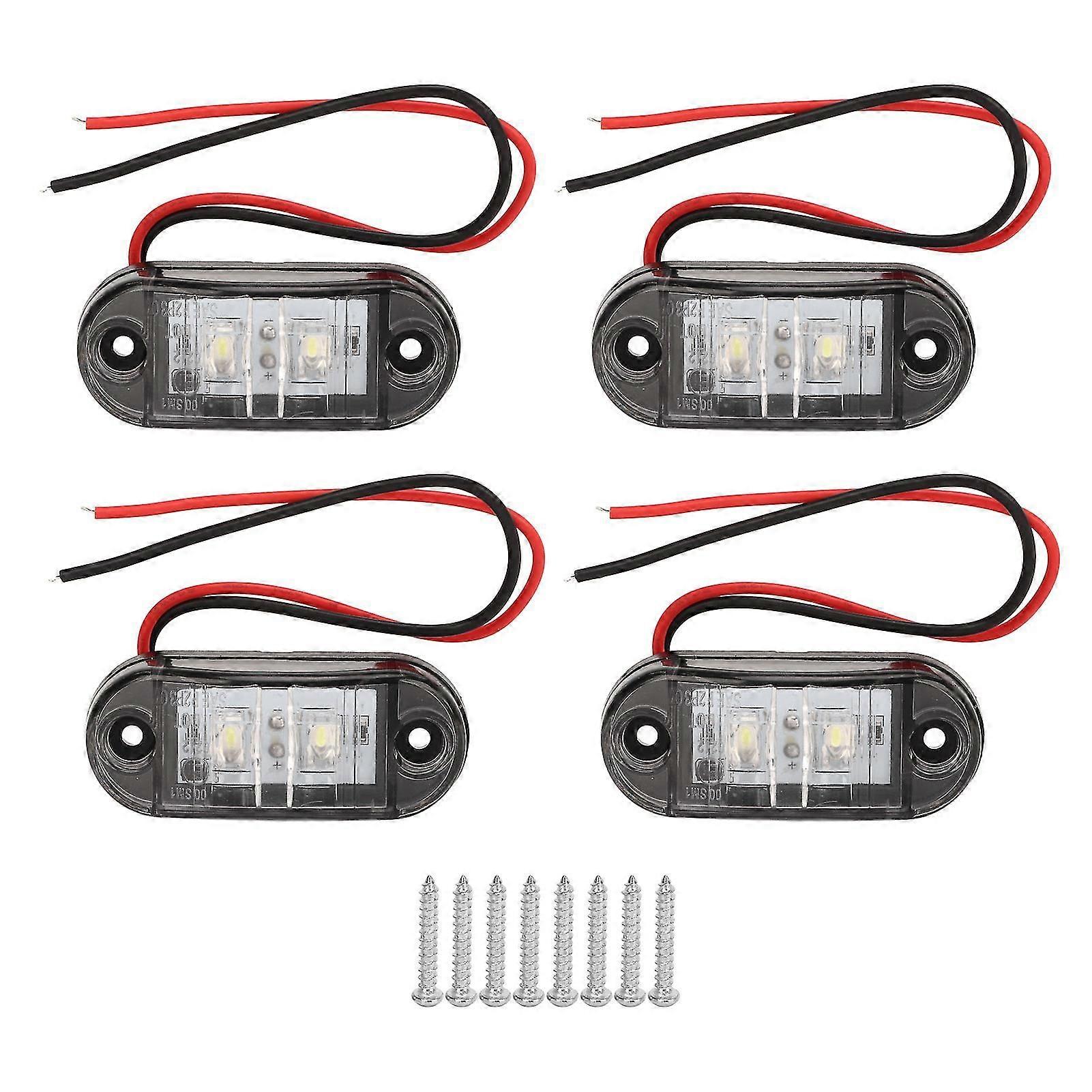 4PCS LED Interior Side Marker Lights 12V Stable PC Material Suitable for RV Ships Yachts